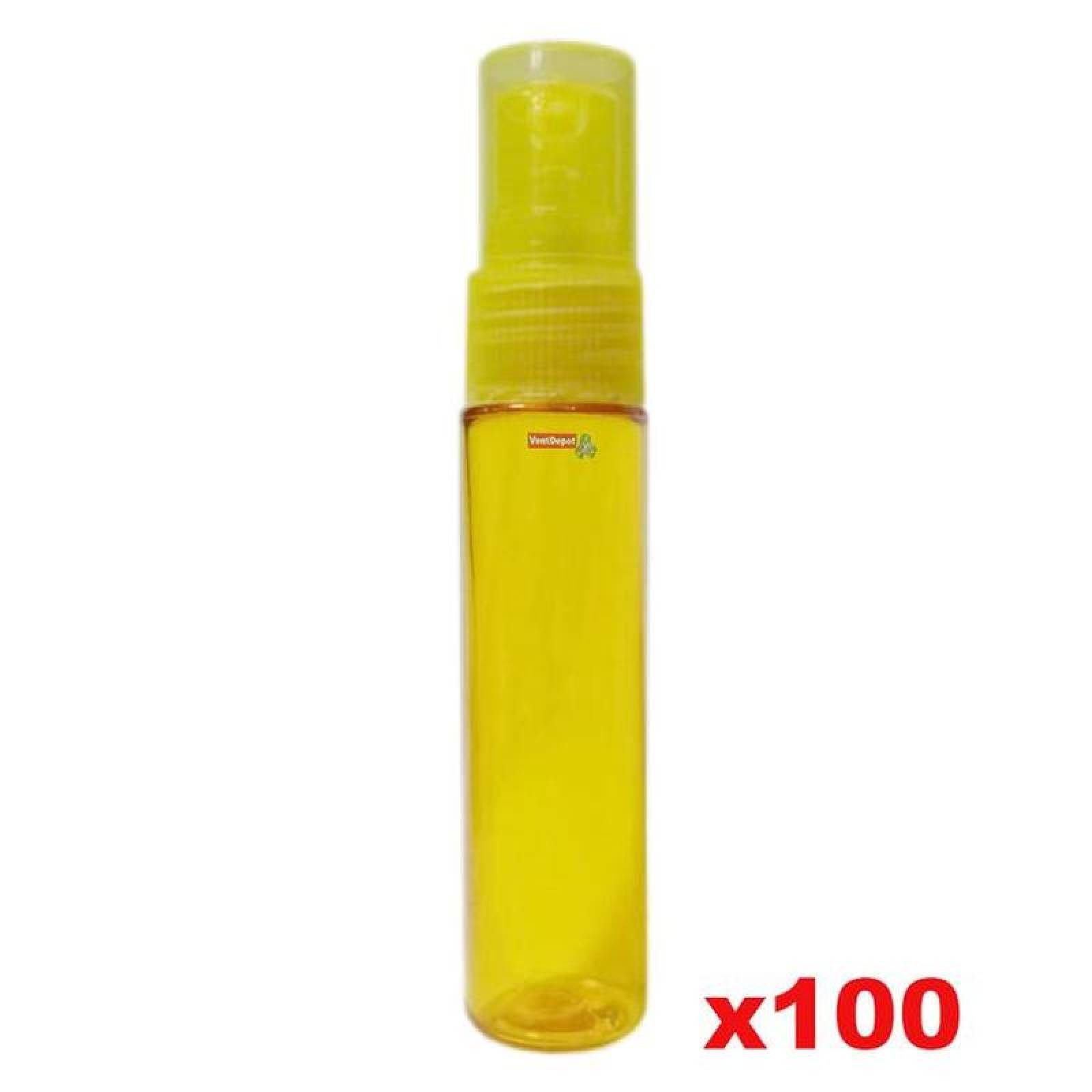Envases de Perfume MXFYL-012 100 Pzs 25ml Diámetro 1,5 cm PET Sellado de Rosca Color Amarillo, FragYellow