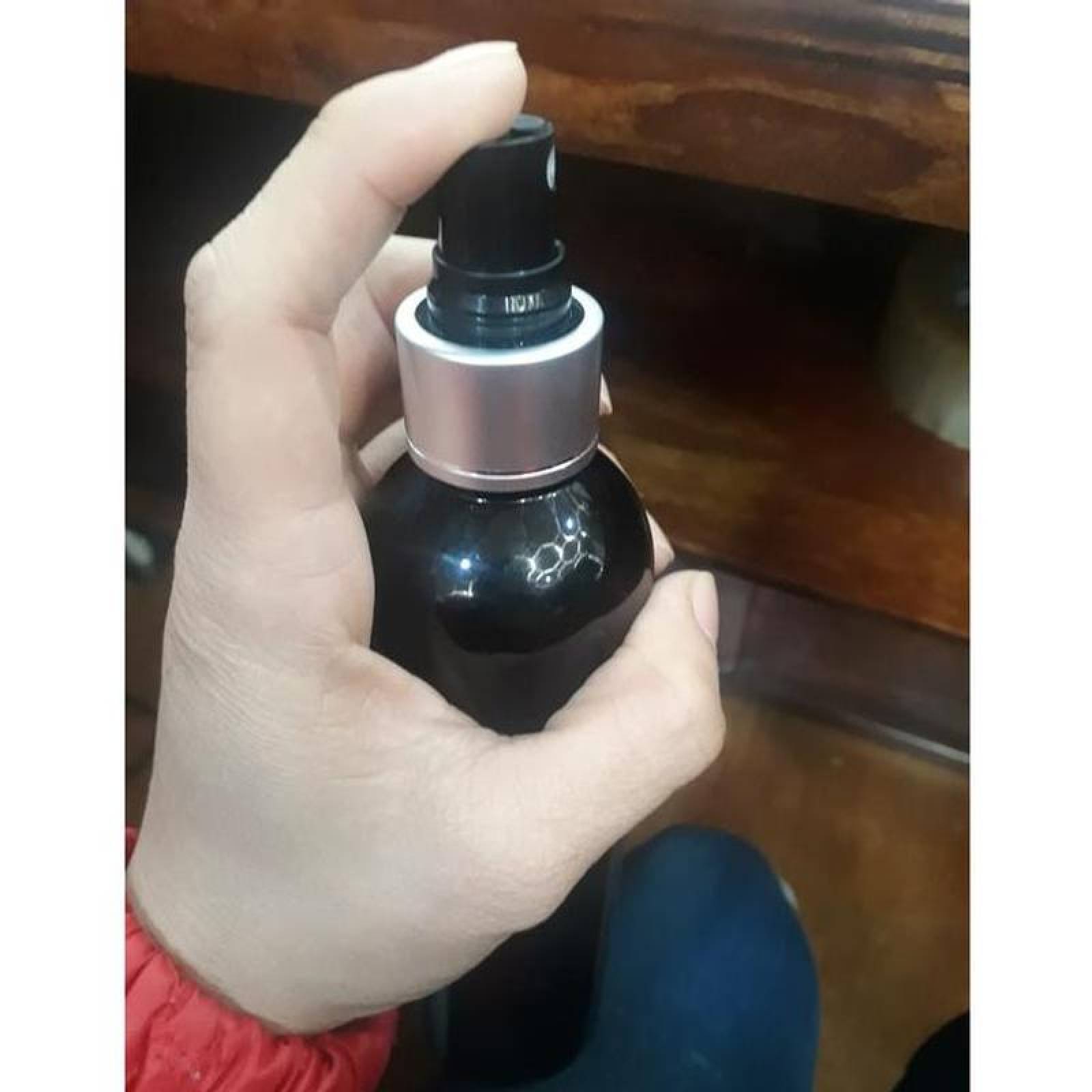 Dosificador Pulverizador de Perfume, MXPYP-006, 10 Pzas, Rosca 24/410, 0,12 - 0,14ml/t, Polietileno, Sellado de Rosca, Negro con Plata,, PumpSpray-BS-24-410