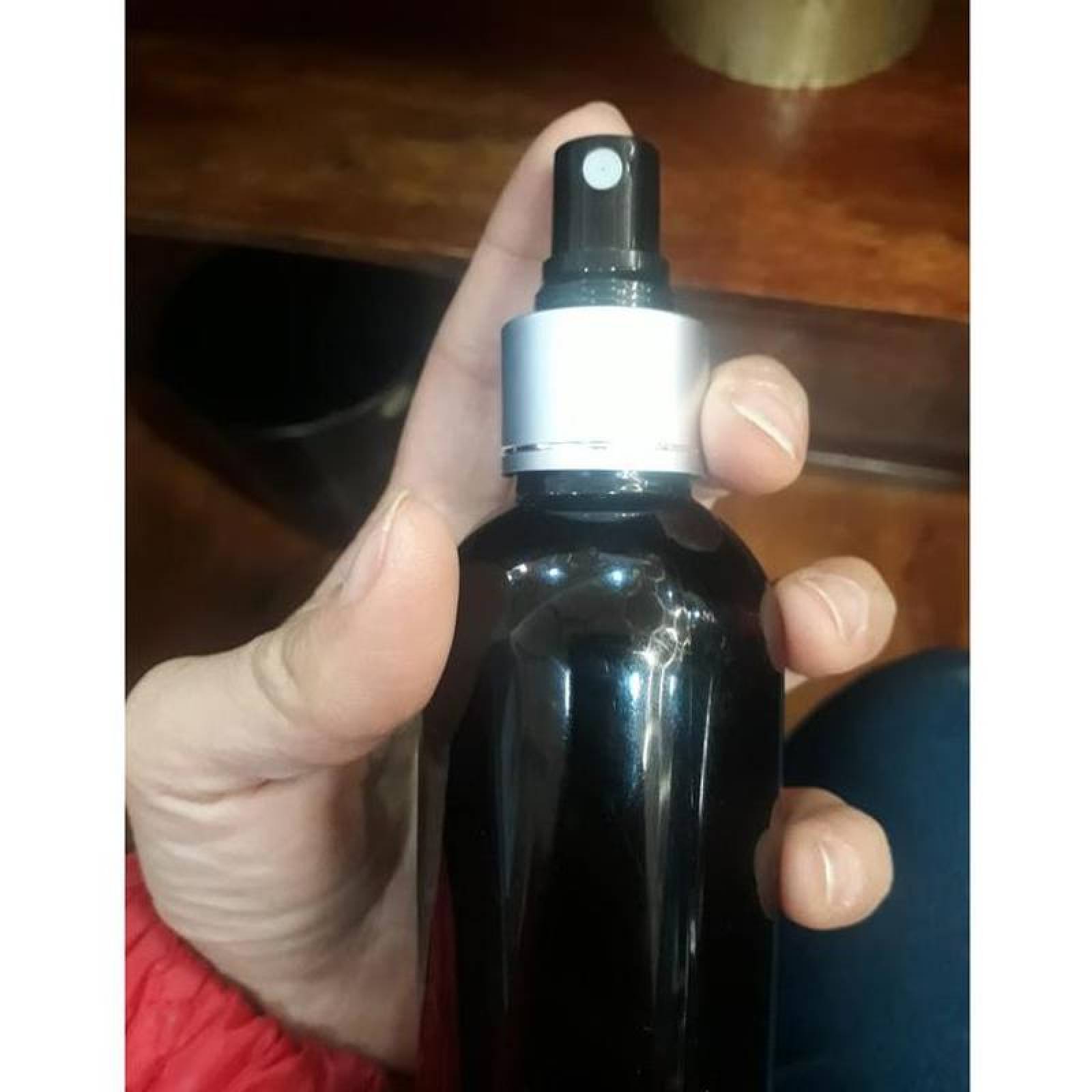 Dosificador Pulverizador de Perfume, MXPYP-006, 10 Pzas, Rosca 24/410, 0,12 - 0,14ml/t, Polietileno, Sellado de Rosca, Negro con Plata,, PumpSpray-BS-24-410