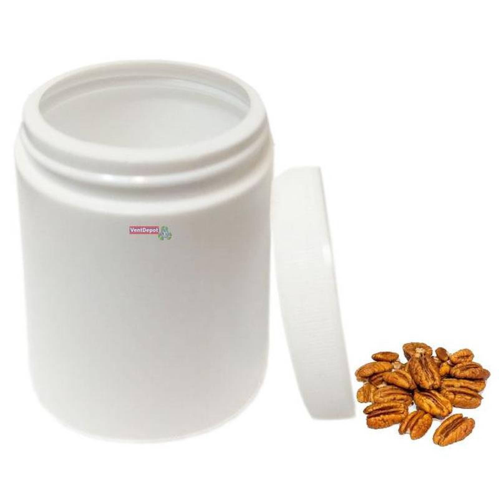 Botes de Plástico con Tapa de Rosca MXRAT-018 2500 Pzs 250g  Diámetro 7 cm Polietileno Tapa de Rosca Color Blanco, JarWhite