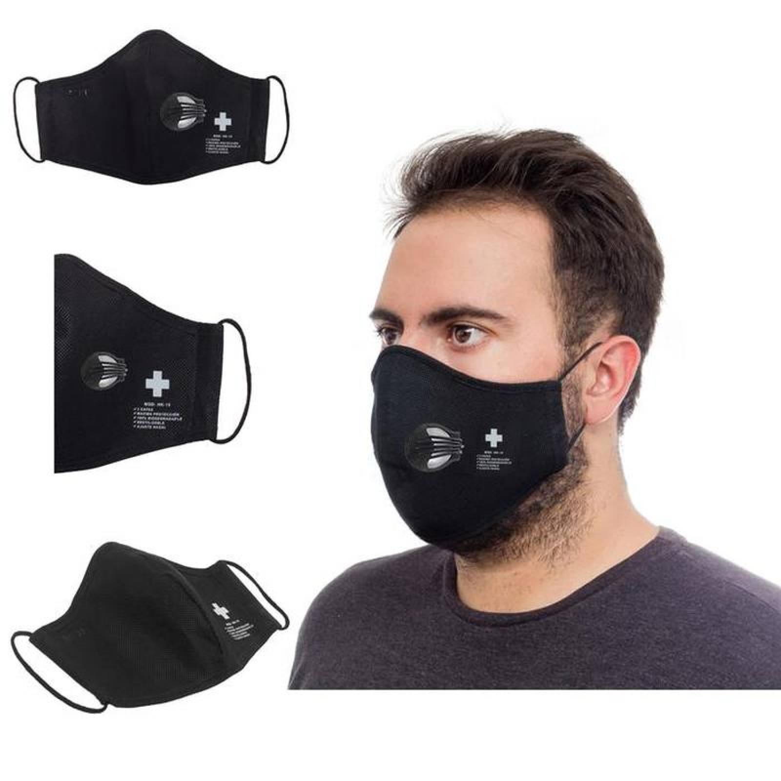 Cubrebocas con filtro para respirar MXWAI-028 1pza Electric Blue Azul Eléctrico 1 válvula Lavable Non Woven 3 capas, WhiteCross Air