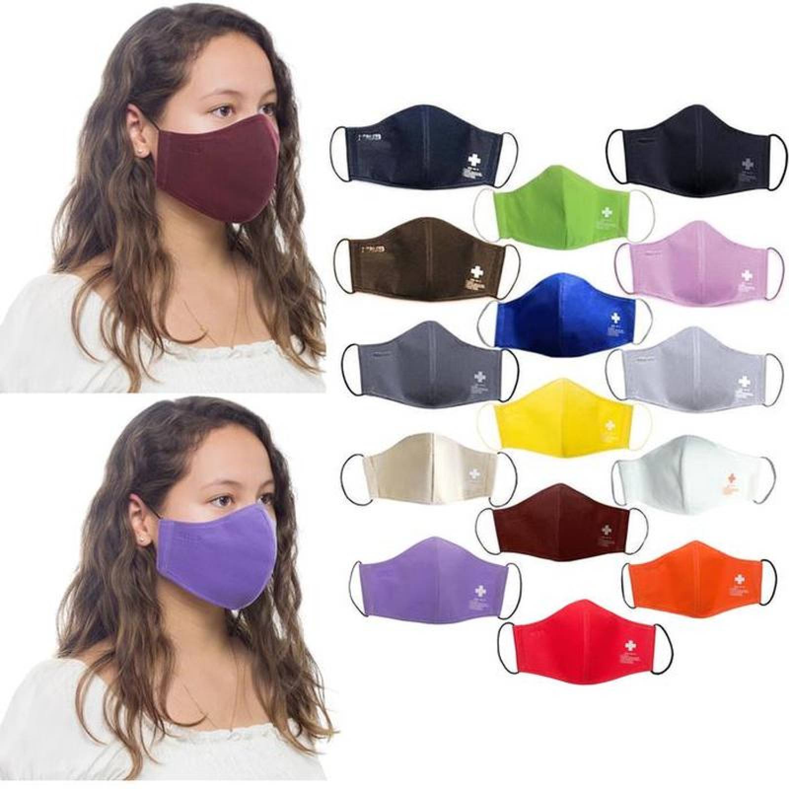 CubreBoca reutilizables virus, MXWHC-038 5 Pzas Red Rojo Lavable Non Woven 3 Capas, WhiteCross