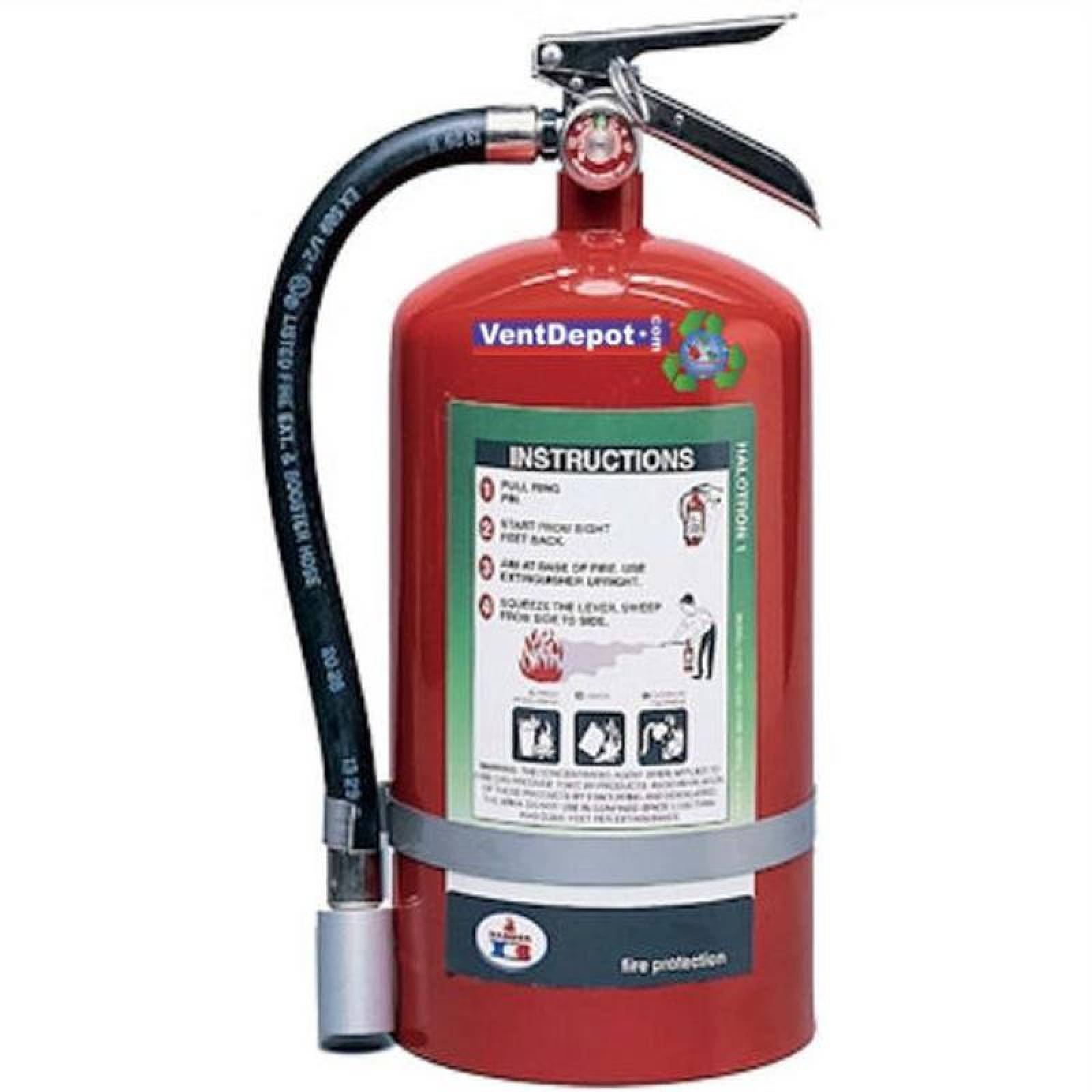 Extintores Halotron Capillas MXFIT-002-9 Clase ABC Tipo Halotrón-1 Dicloro y Trifluoroetano 5Kg FireTron