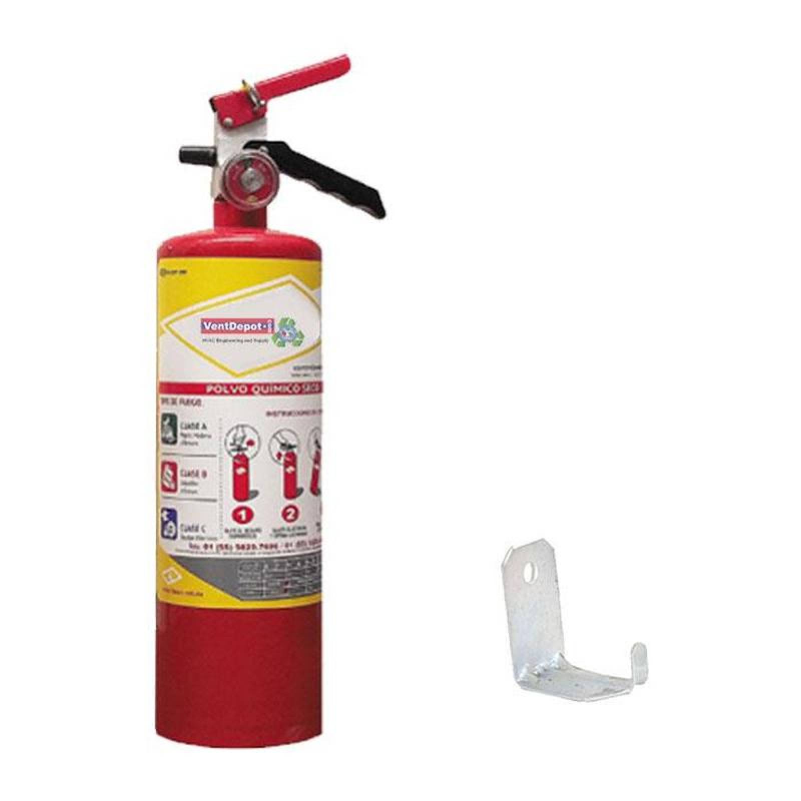 Extintor de Polvo Quimico Oficinas MXFOF-001-5 Clase ABC Tipo PQS Fosfato mono amónico y Sulfato de amonio 4,5Kg FireOff