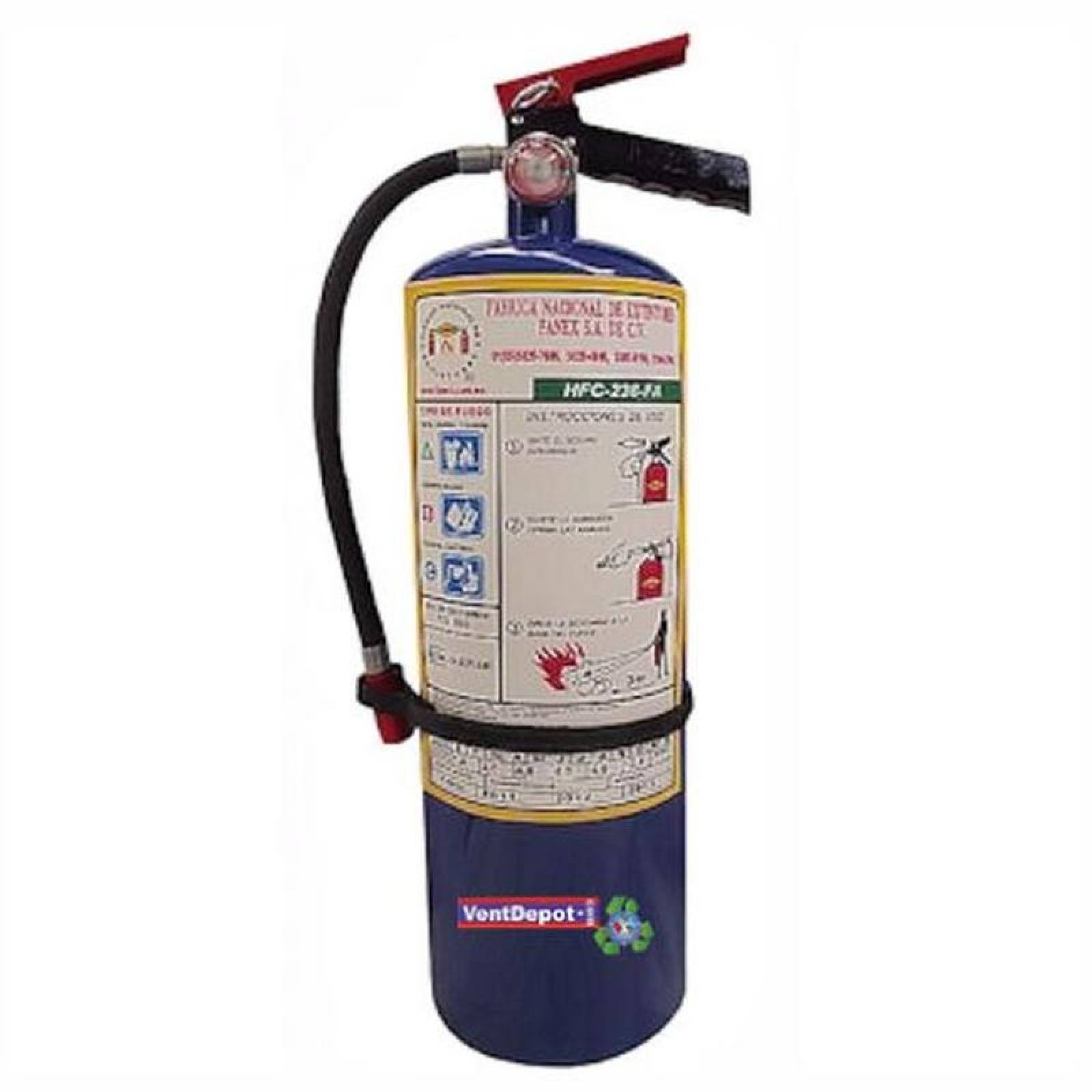Extinguidor de HFC-236 MXHFF-001-12 Clase AB Tipo Gas HFC-236 Hexafluoropropano 4,5Kg HalónOff
