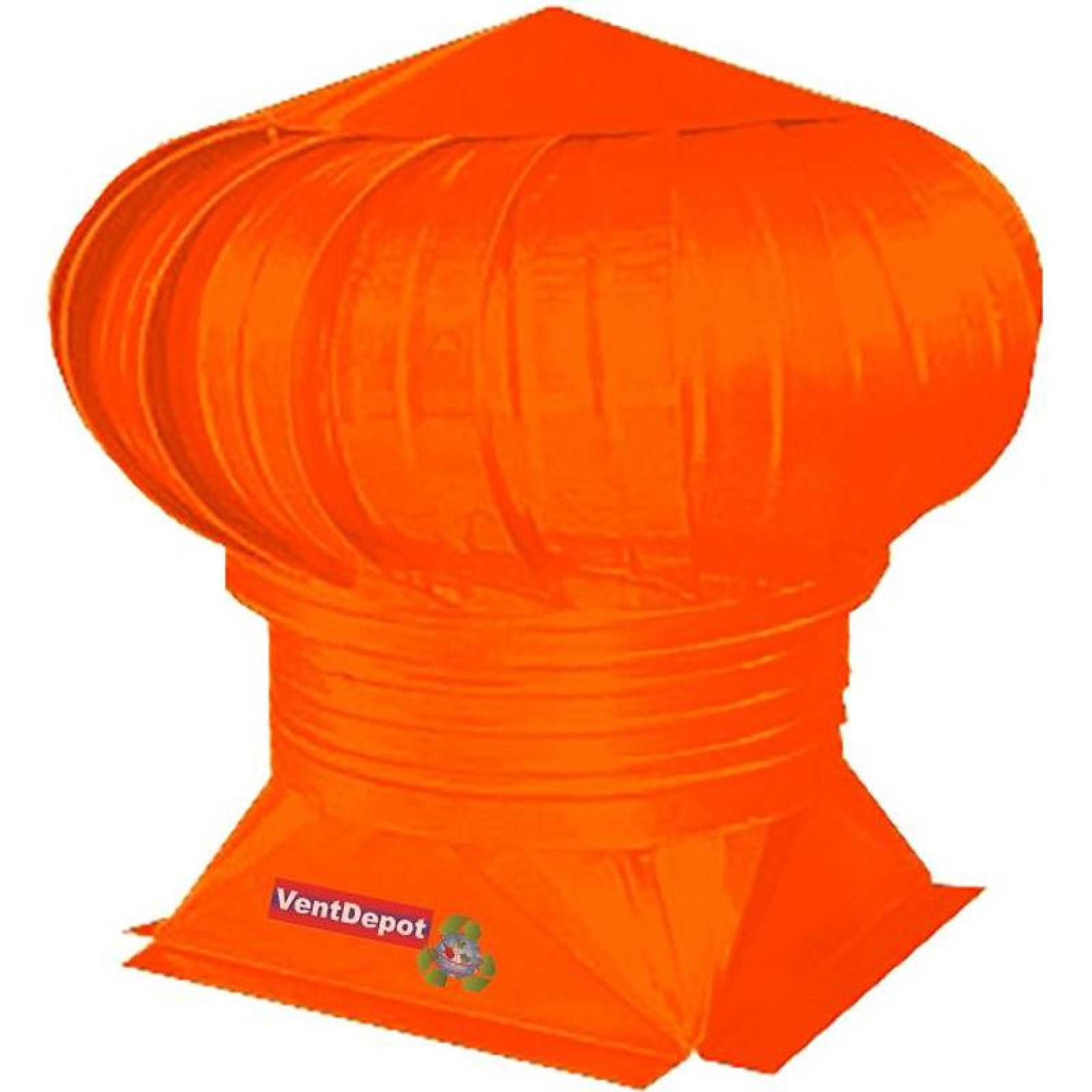 Ventilador Eolico para Olor, MXGEX-006-1, Garganta de 24" Diámetro, 4469m3/hr, Turbina, Base Plana Estándar, Galvanizado, Naranja, Pintura Horneada,, GalvoExtractor