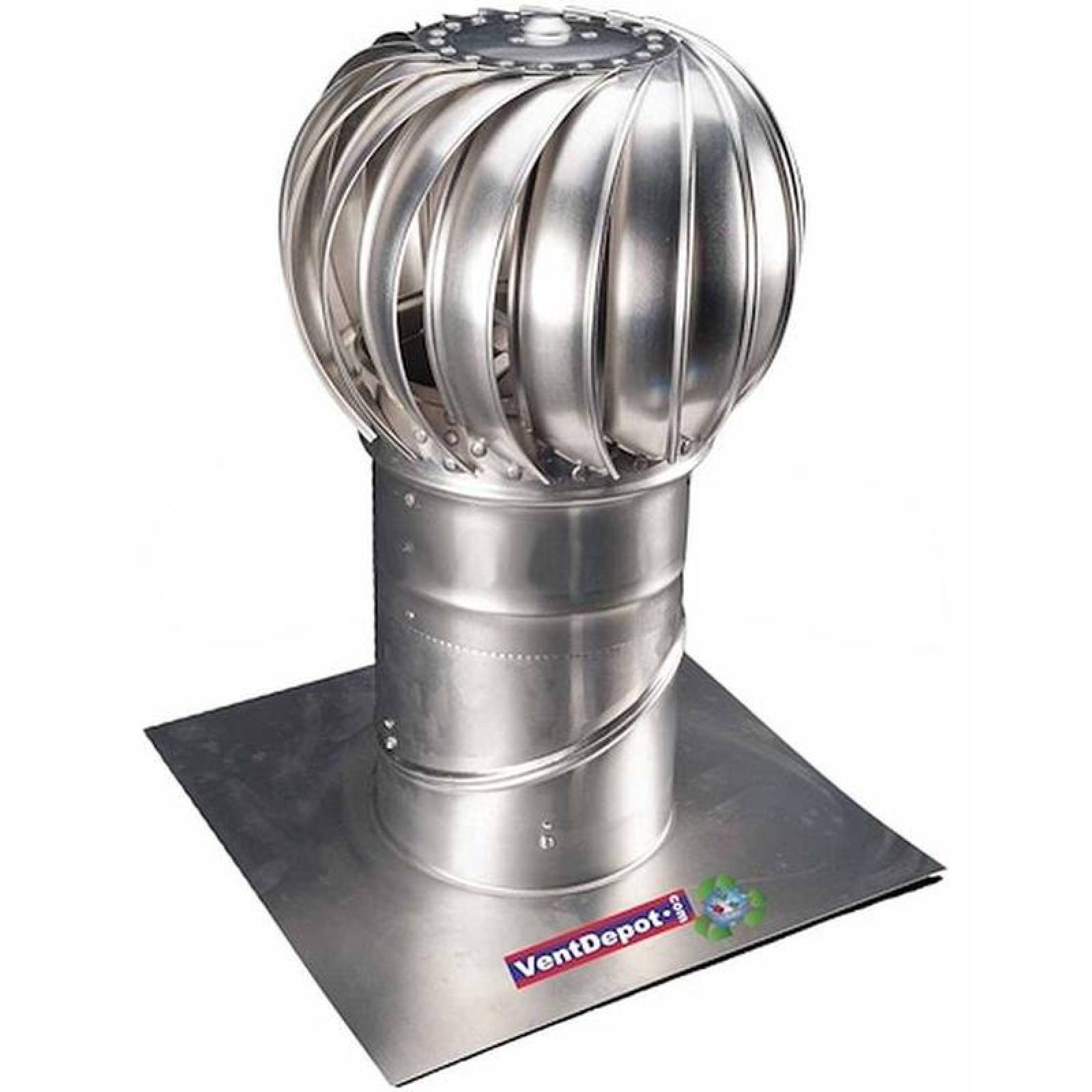 Extractor Eolico Mini Casero, MXMNT-001-8, 8" Diámetro de Garganta, Turbina de 13" Diámetro, 1355m3/hr, con Base, 100porciento Aluminio, 2 Baleros Autolubricados y Sellados,, MiniTurbo