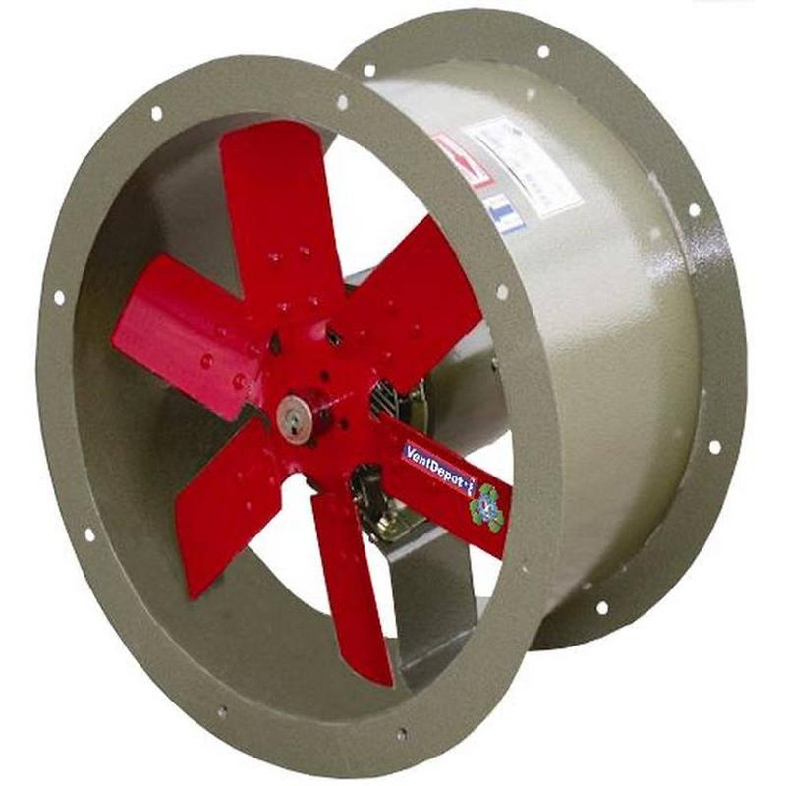 Ventilador Axial Tubular Fabricas, MXACA-006-2, Aspas 26" Diámetro, 31814m3/hr, 220/440 V, 8,0/4,0A, 89dB, 2HP, 3 Fases,, TuboAcop