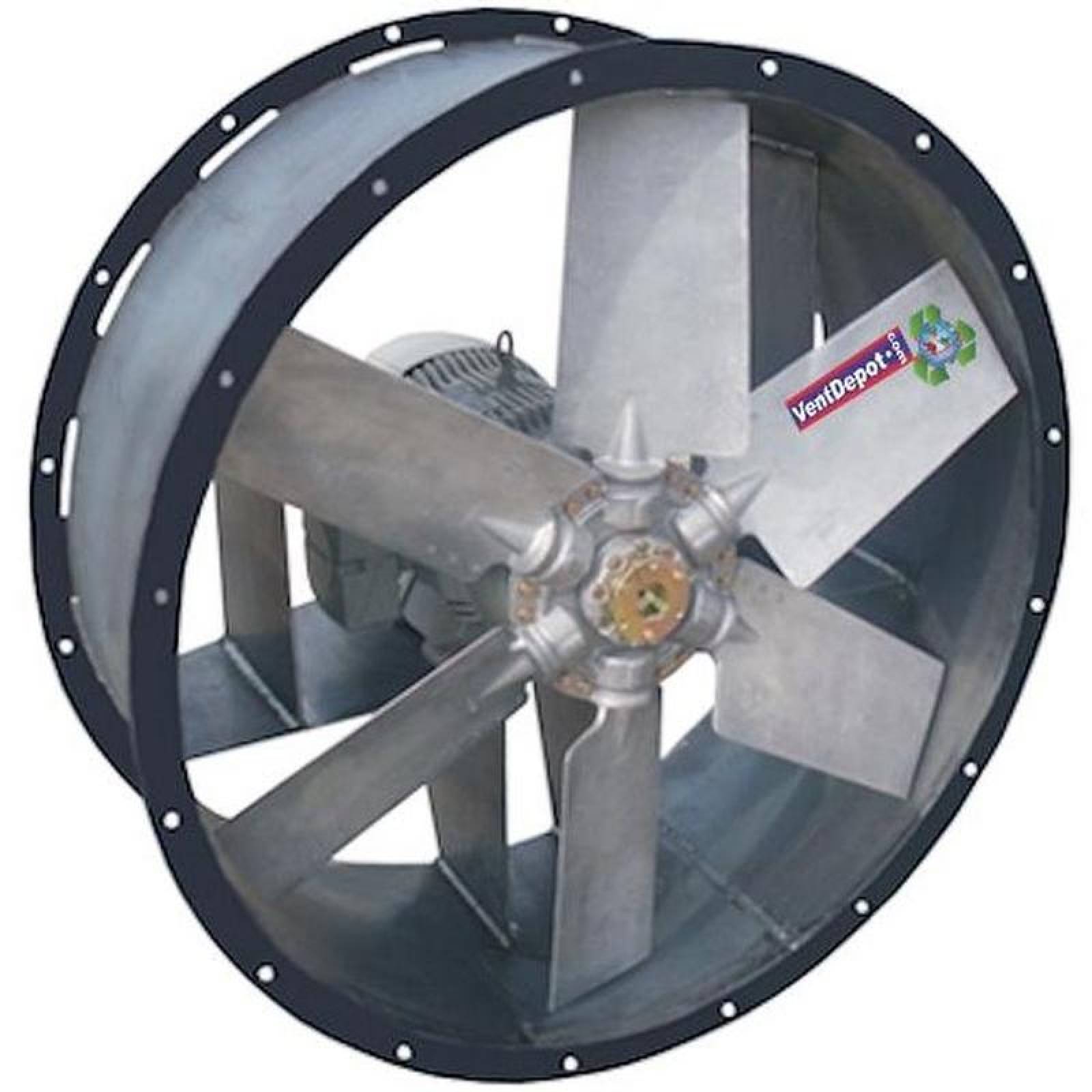 Venta de Extractores Tubo Axial, MXAWZ-027, 85969m3/hr, 48" Diámetro, 15HP, 220/440V, 1150RPM, 84dB, 6Polos, 3Álabes, AlumWizz