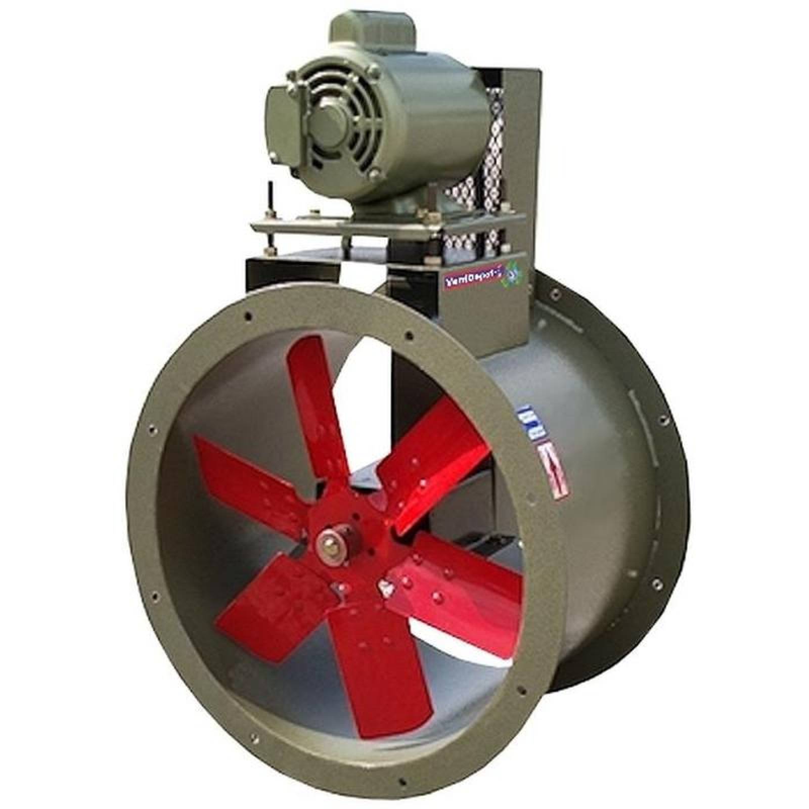 Extractor Axial Tubular de Solvente, MXTBB-005-1, 24" diam, 12545m3/hr, 127V, 1HP, 15A, 75dB, 1 Fase, , TuboBrida