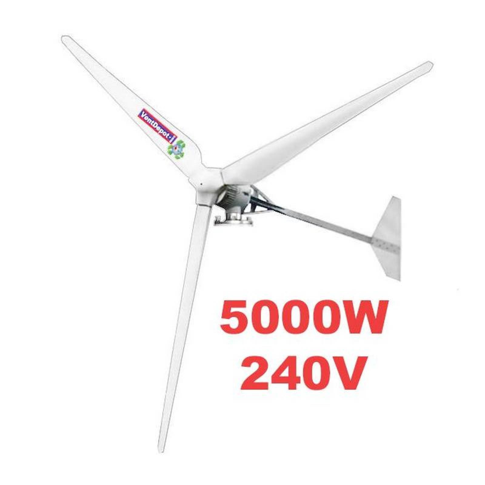  Eolico Generador Hospitales, MXEGW-006-1, 5000W, 240V, Vientos de 3 a 45m/s, 3 Aspas, -40C a 80C, EnergyWing