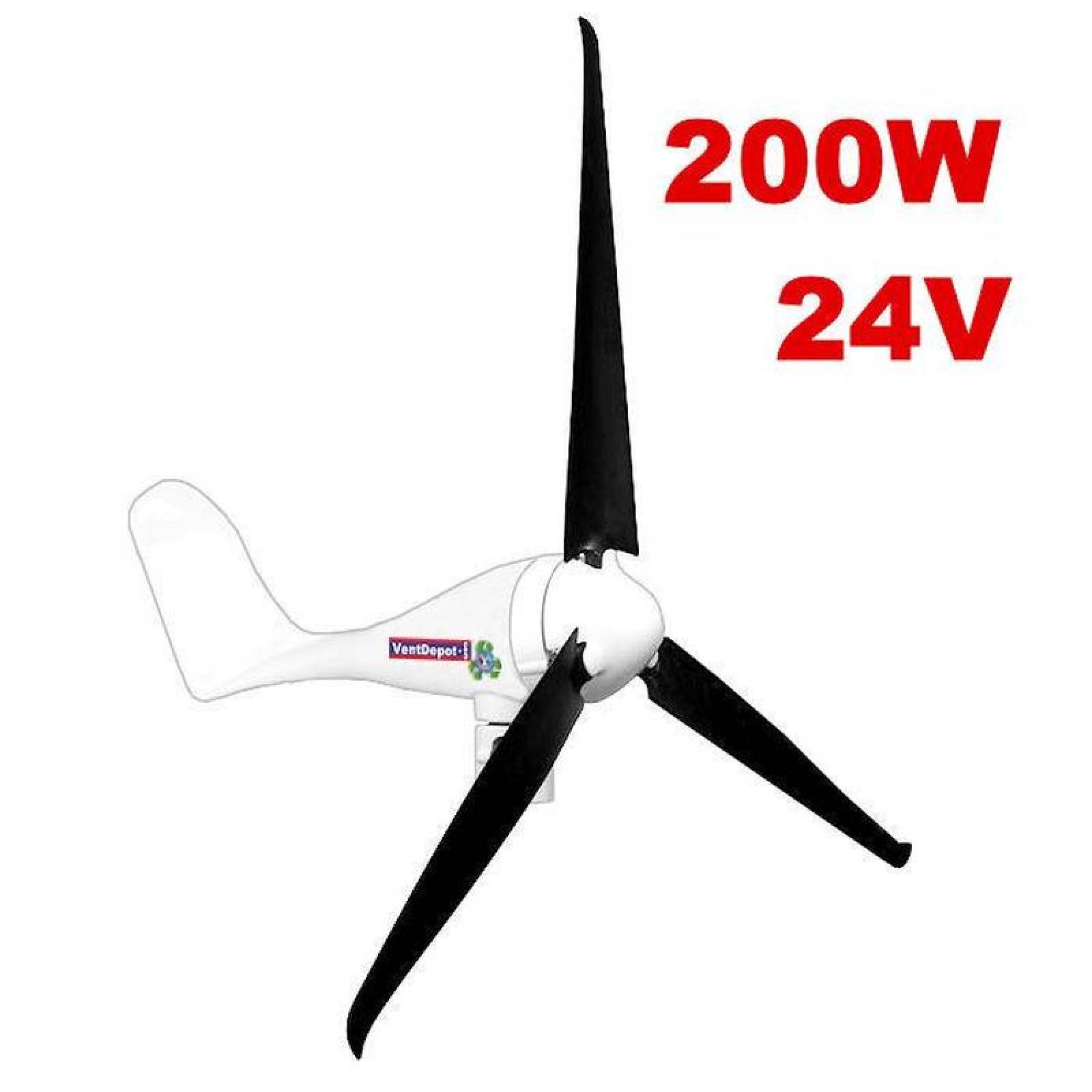  Aerogenerador Horizontal, MXMTR-004-2, 200 W, 24V, Vientos hasta 162 km/hr, 3 o 5 cuchillas, -40C a 80C, MagentAir