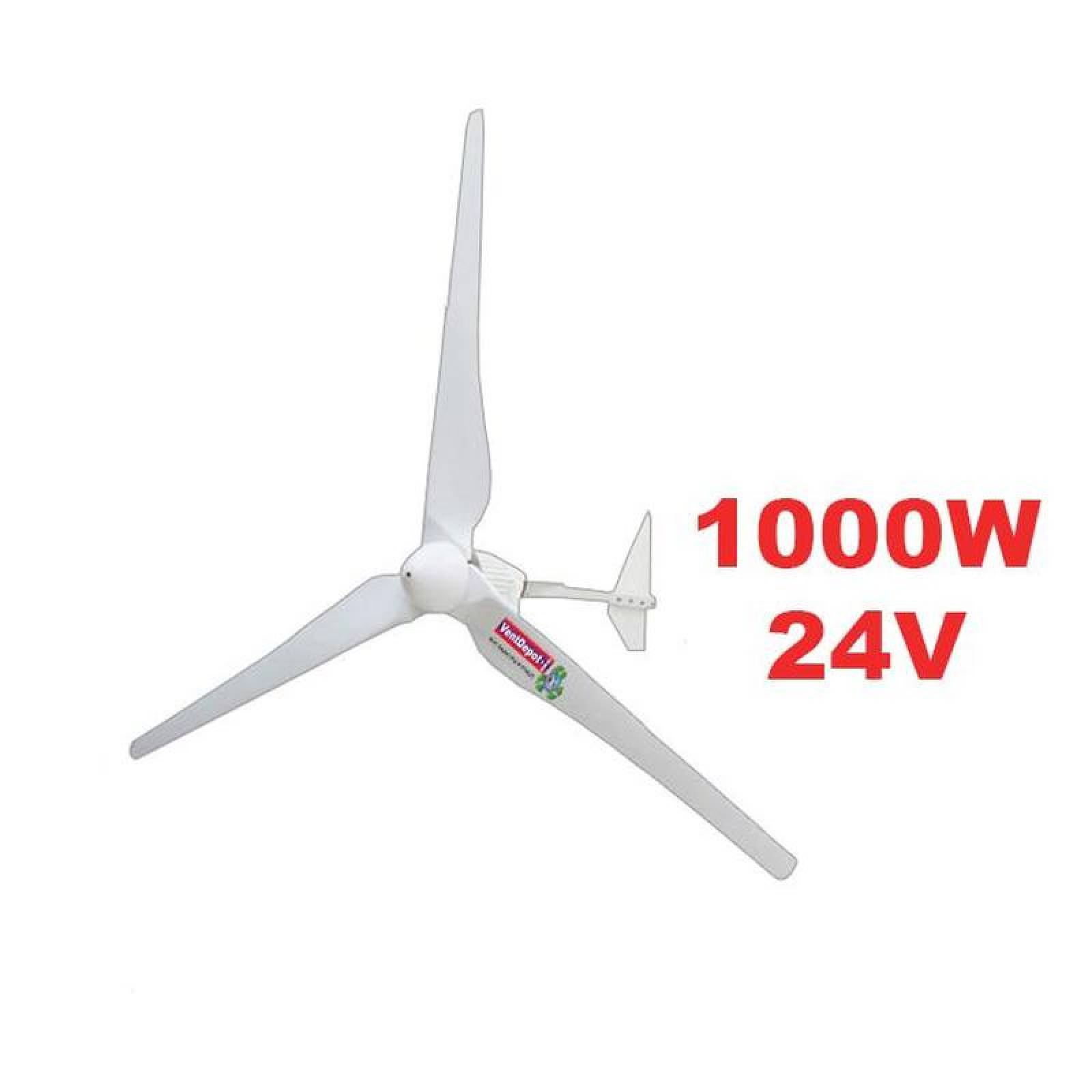  Generador Electrico Eolico Campers, MXWDY-001-7, 1000 W, 24V, Vientos de 3 a 11m/s, 3 Aspas, -40C a 80C, Windnergy