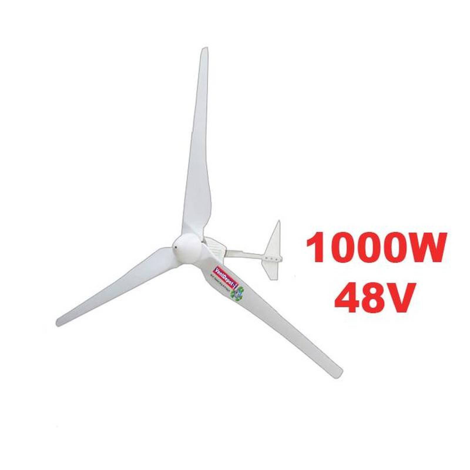  Aerogenerador Horizontal Barata, MXWDY-002-7, 1000W, 48V, Vientos de 3 a 45m/s, 3 Aspas, -40C a 80C, Windnergy