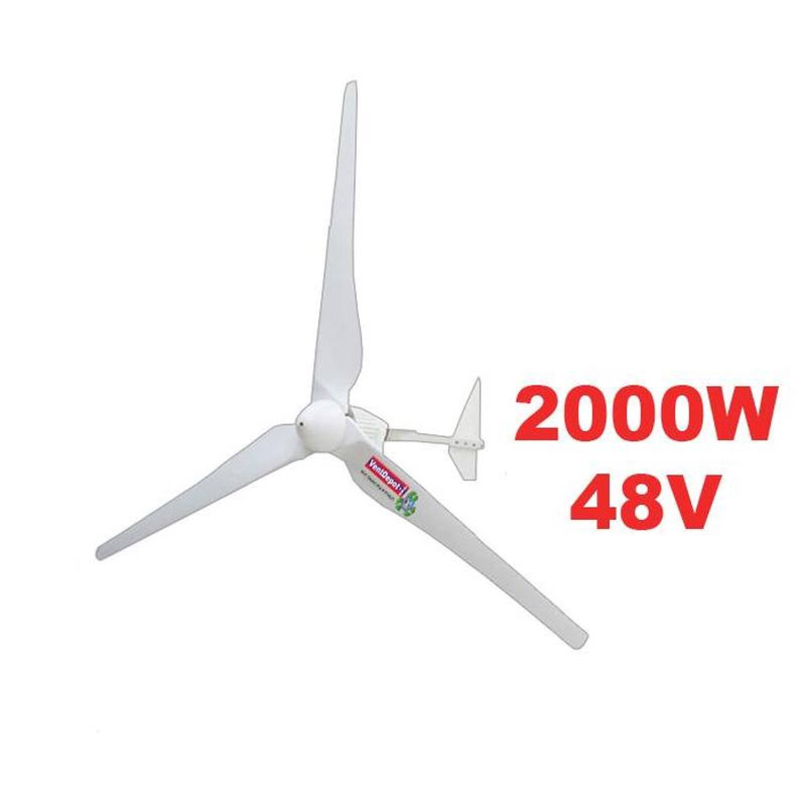  Aerogenerador Moderna, MXWDY-003-5, 2000W, 48V, Vientos de 3 a 45m/s, 3 Aspas, -40C a 80C, Windnergy
