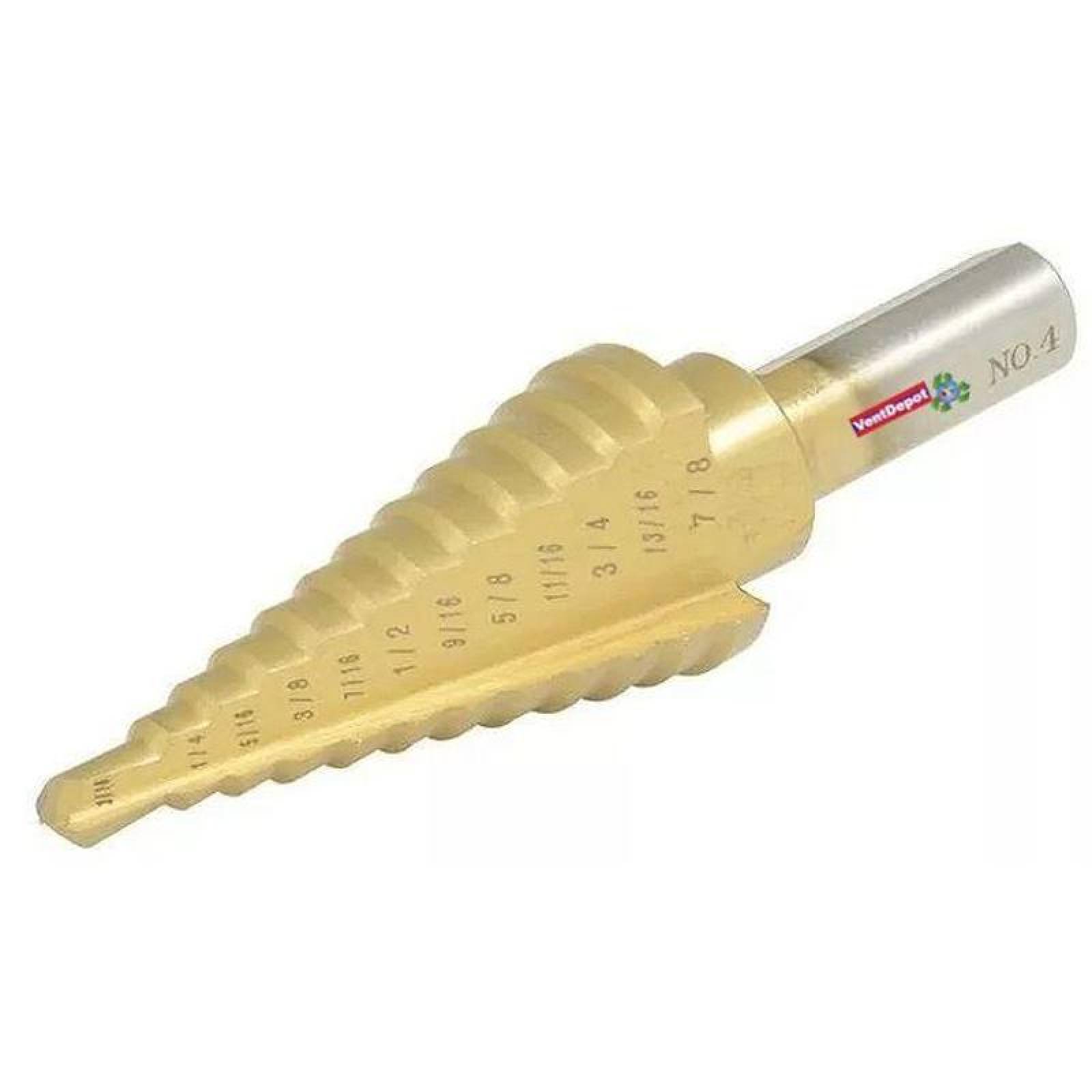 Barrena para perforar lámina MXSGG-002-6 14-34" 38"Zanco Escalonada Acero Alta Velocidad StaggeredBits