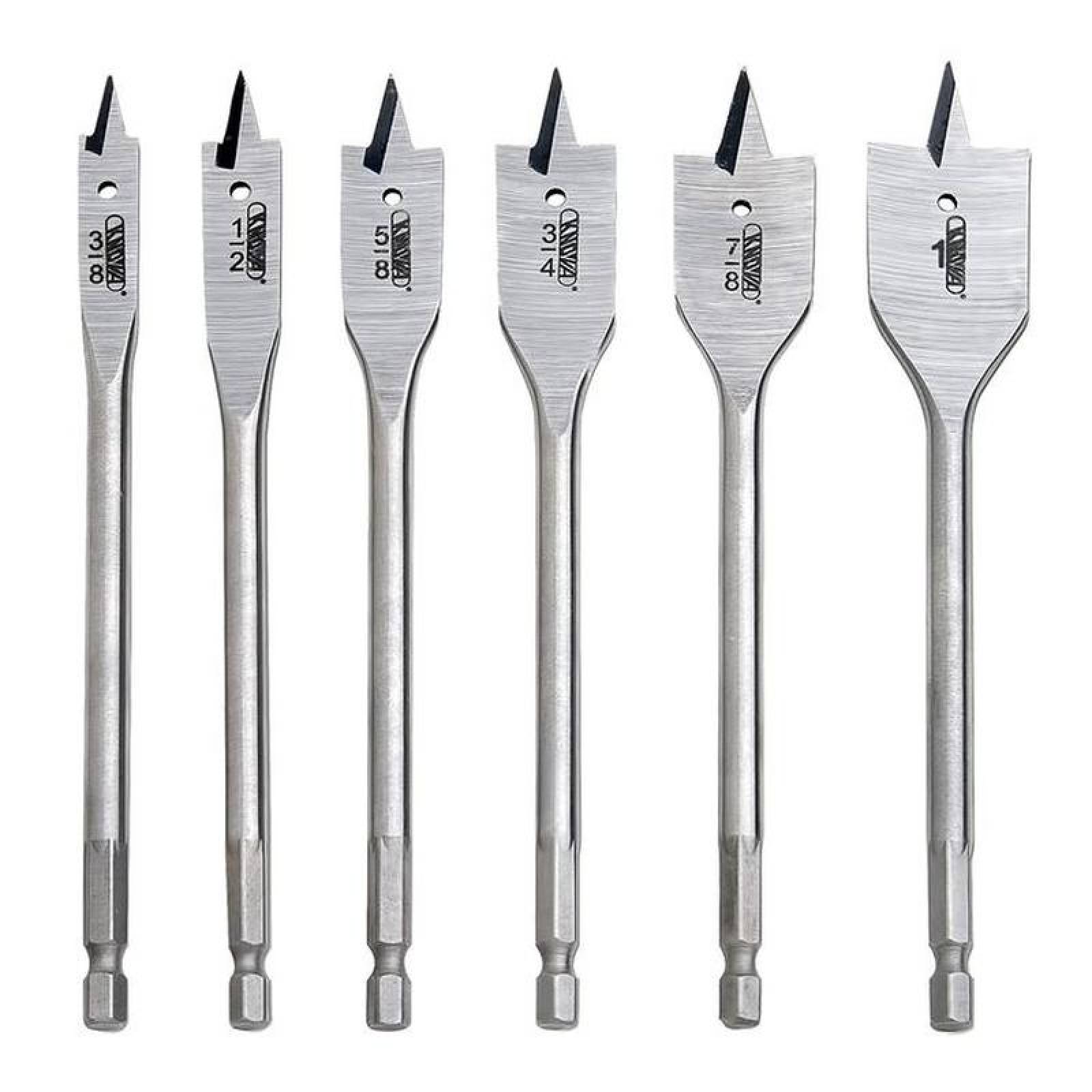 Juego de barrenos para comerciantes MXGAS-001-30 38 a 1" Recto Metal 6 piezas GameSix