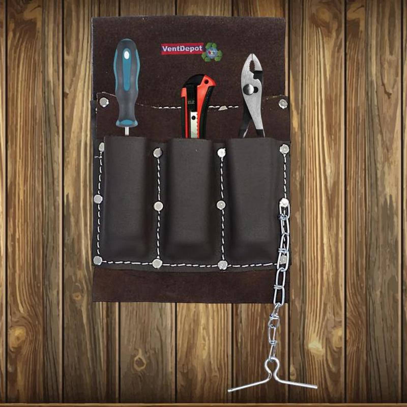 Estuches para arquitectos MXHPE-001-26 8 Bolsillos 100porciento Piel de Bovino HolderTape