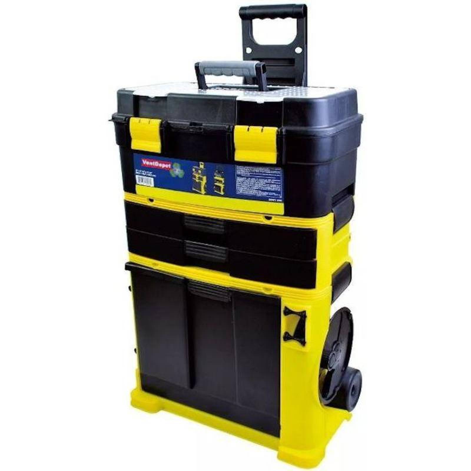  Portaherramientas con 3 cajones, MXTTI-001-22, 3 Gavetas, 12 3/8" Base, 28" Altura, 19" Ancho, Plástico, ThreeSections