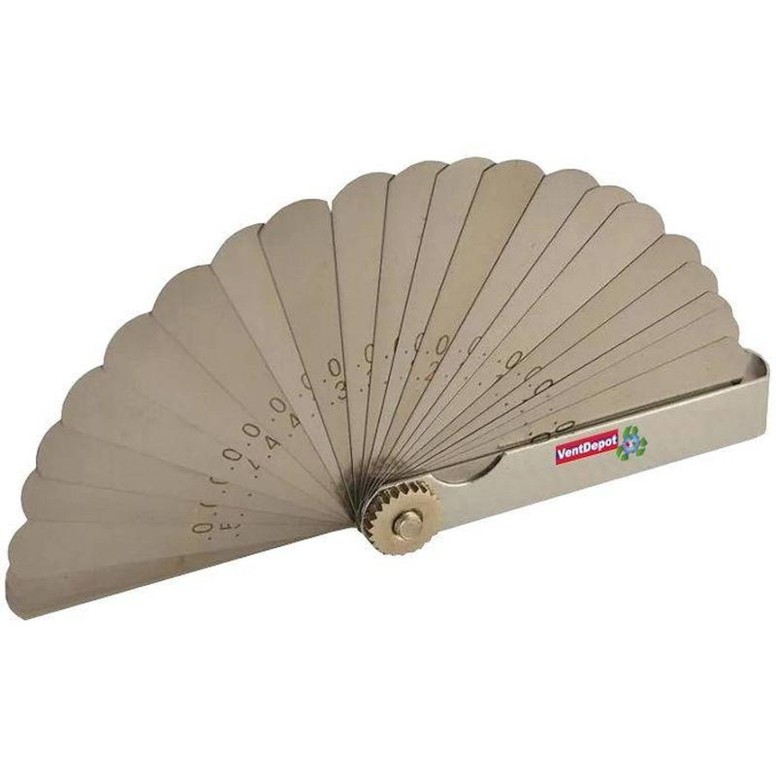 Calibrador para válvulas MXCVV-001-17 26 Hojas 0015 a 025"0,04 a 0,64mm Medida Pulgadas y Métricas CaliperLeaves