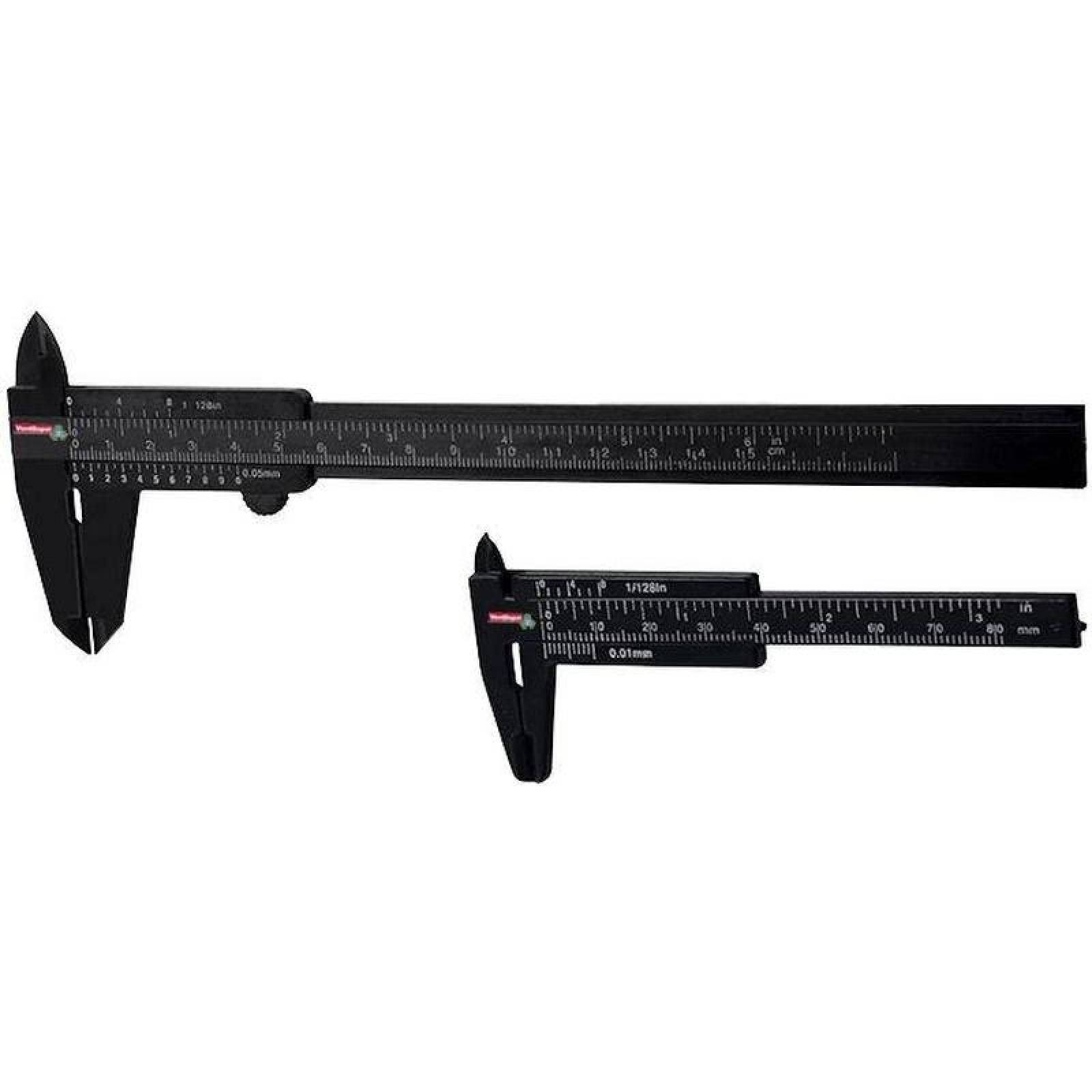 Calibrador Pie de Rey de plástico MXVFY-001-9 3 y 6" Calibradores plásticos Juegos de 2 Piezas VernierFoy