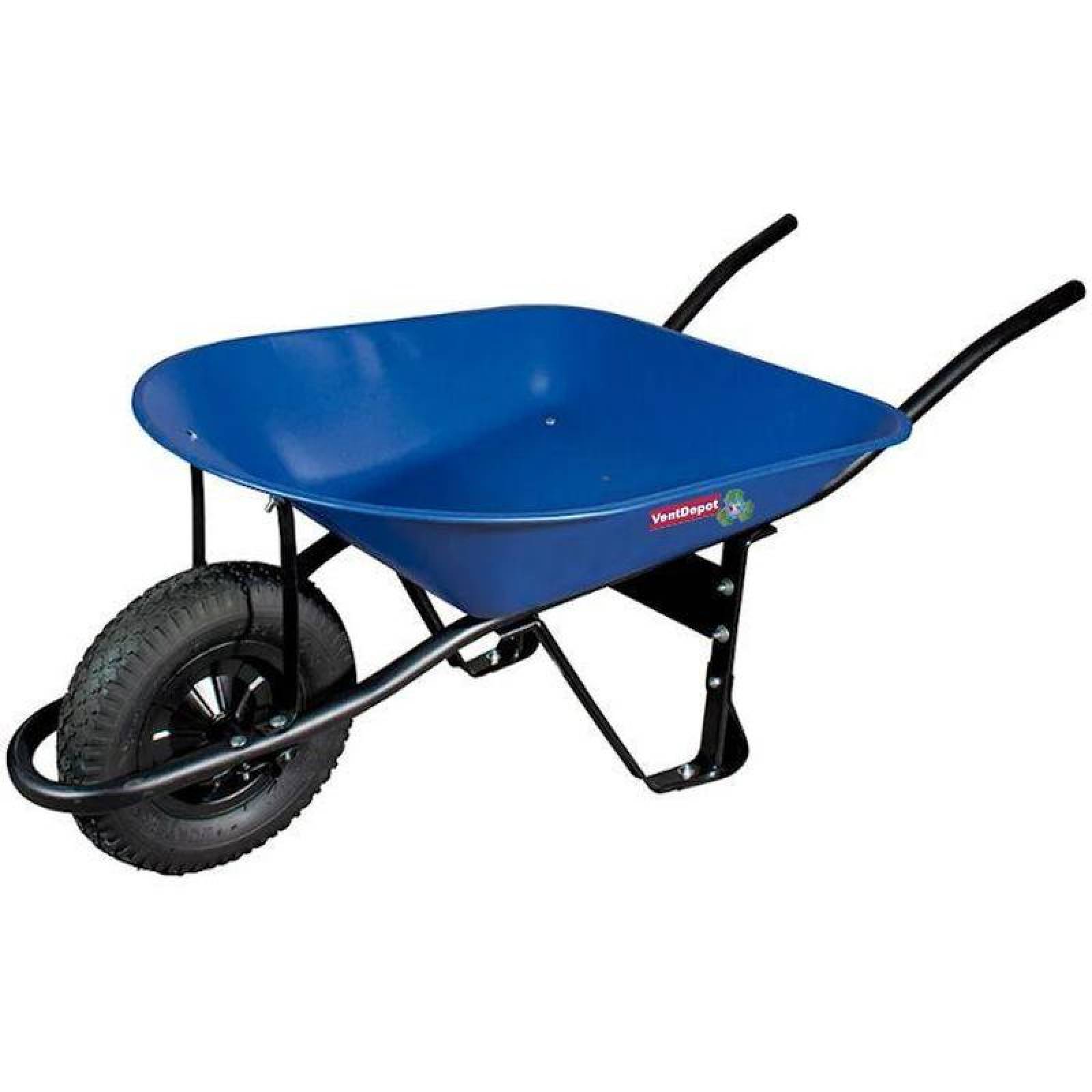  Carretilla con Bastidor, MXATY-003, 0.11m3, 65L, Llanta Sólida, Concha C.22, Azul Marino, AmericanType