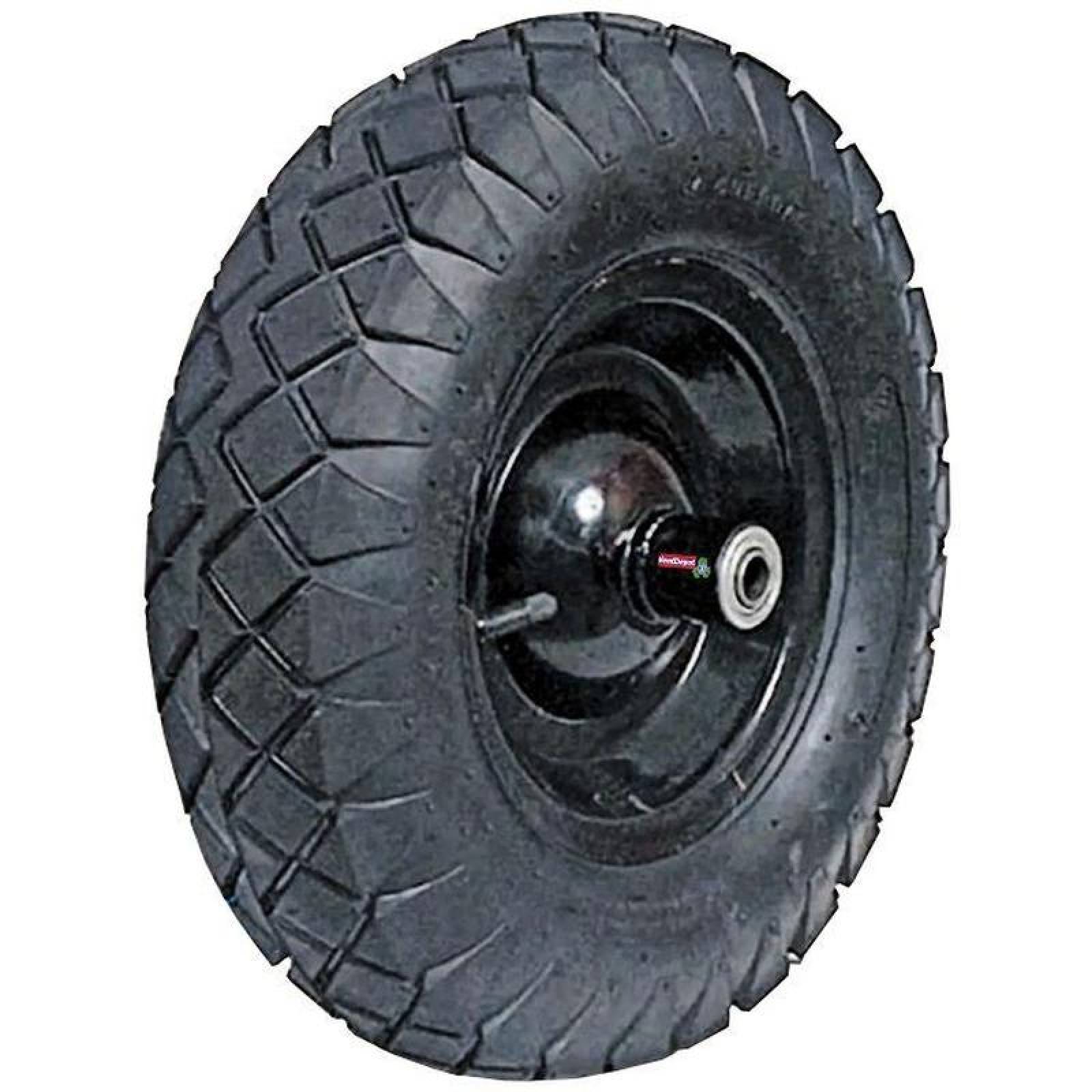  Llanta para Carretilla, MXRIT-001-2, Reforzada, 14" Resistencia, 16" Diámetro Exterior, 4" Grosor, 4.8" Ancho, 8" Diámetro del Rin, Caucho, Rodamiento Baleros, 4 Capas, RimTire