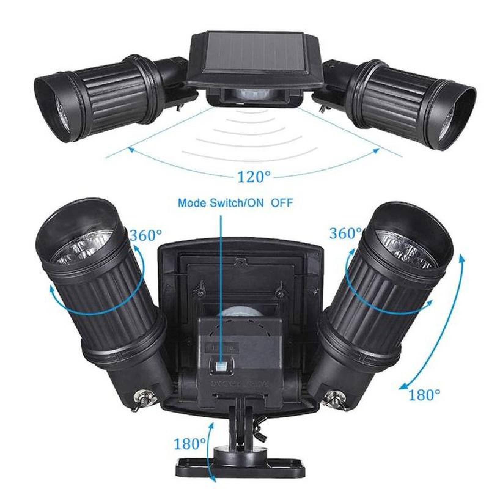 Reflectores Led Alta Iluminacion MXSAV-001-24 Blanco Frío 2W 80 lm NI-CD 6V IP65 14Led 7hrs Negro SolarVinox