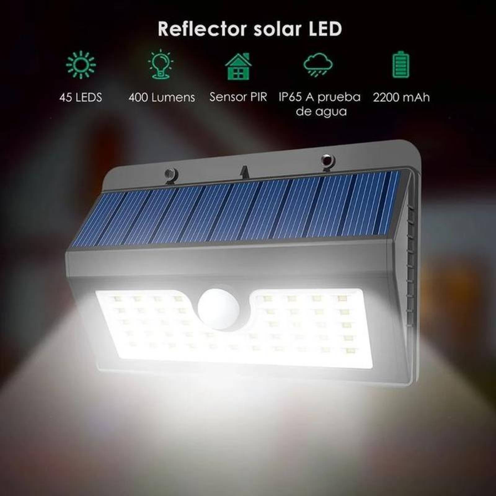 Reflector de Luz Blanca Solar MXSRL-001-9 Blanco Frío 1,32W Batería de Litio 6V IP65 8hrs Negro SolarLitom