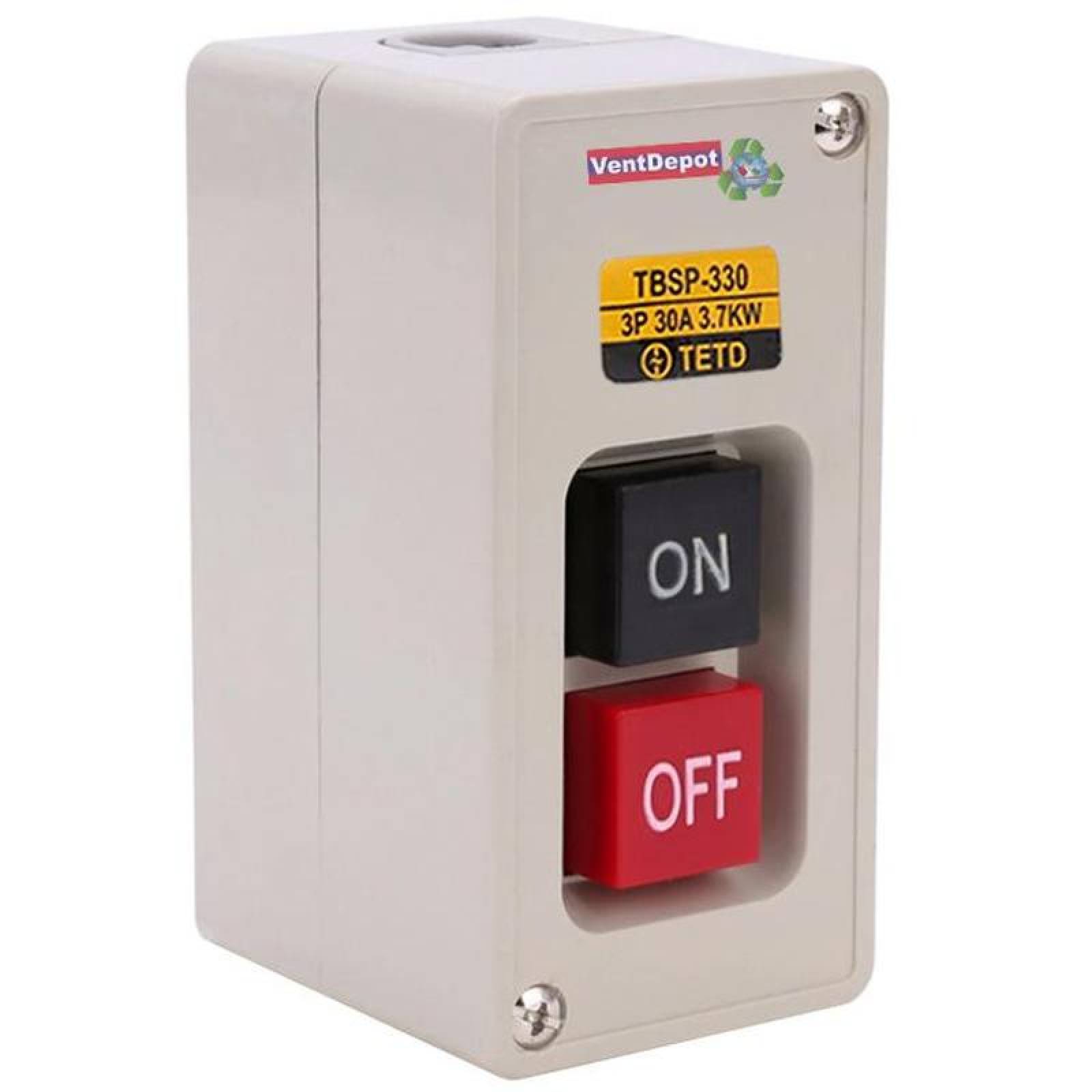 Arrancador Eléctrico Pequeño, MXSWI-001-27, Interruptor ON/OFF, 5HP, 3,7Kw, 30A, 330V, 3F, 60Hz,, PushSwit