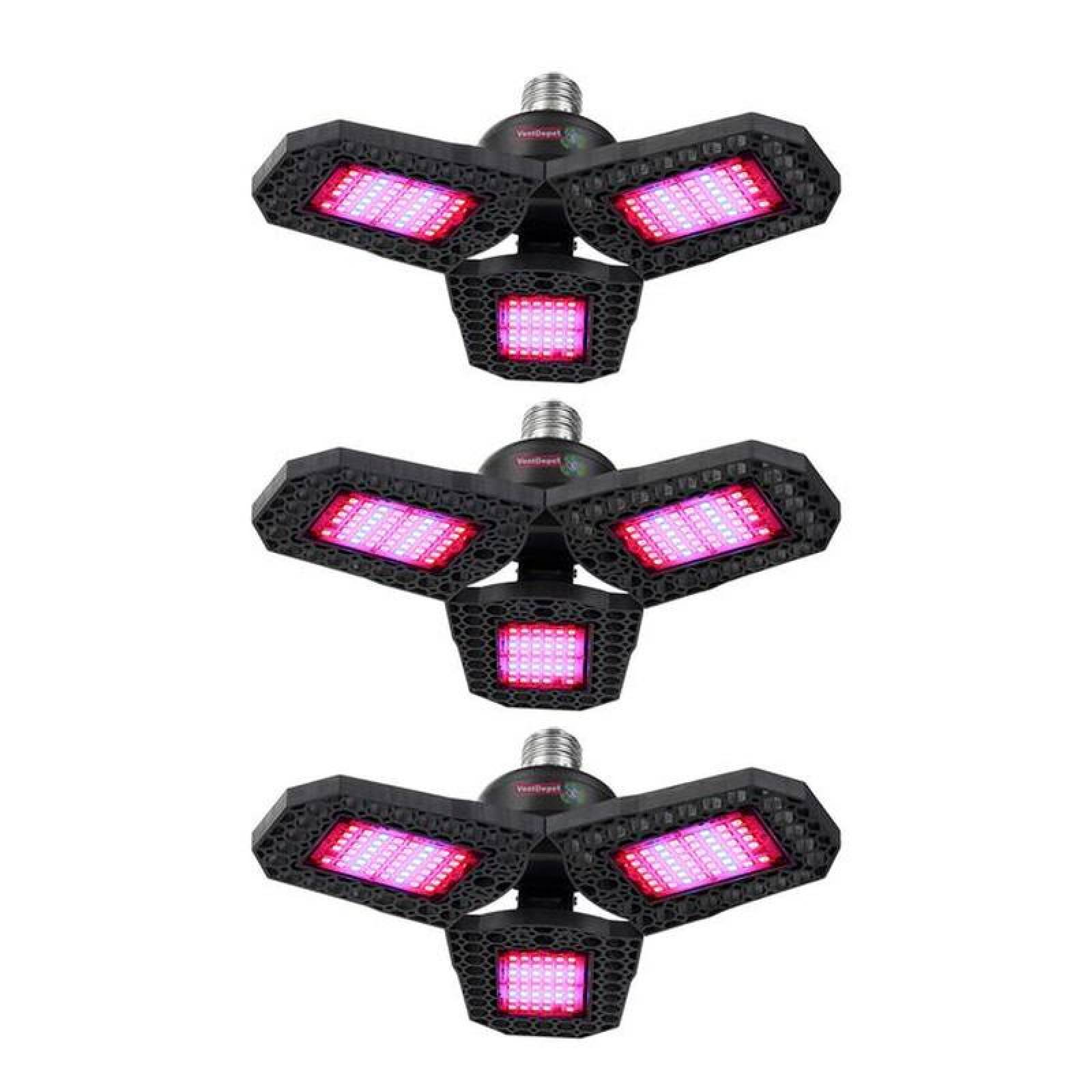 Luz de Cultivo LED para Germinar, MXHYH-003-3, 3Pzas, 110/220V, 126LED, 5000hr, Plástico, Fotosíntesis y Crecimiento de Plantas,, HoneyLight