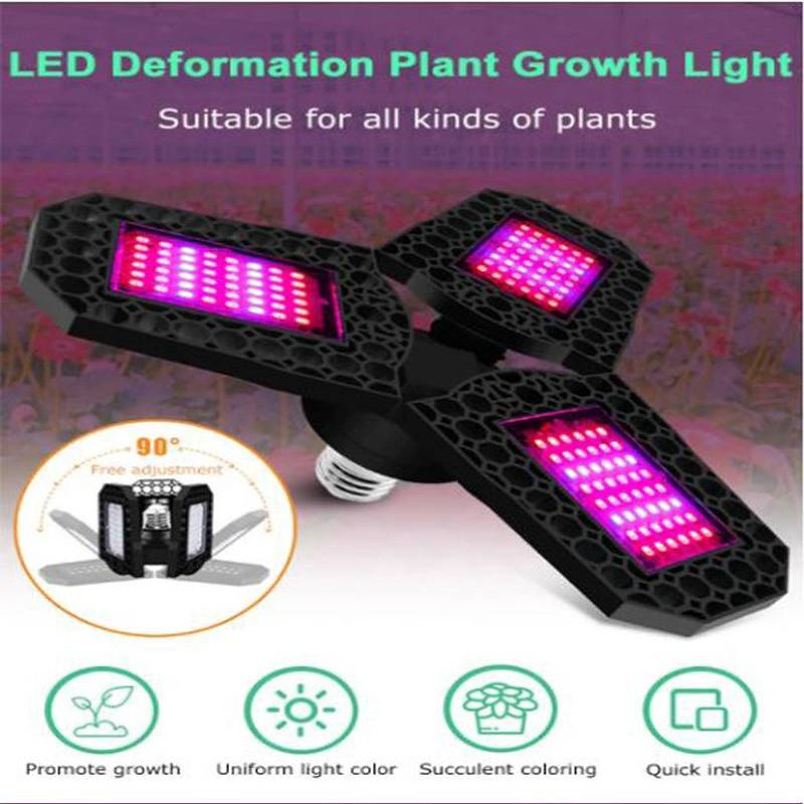 Luz de Cultivo LED para Germinar, MXHYH-003-3, 3Pzas, 110/220V, 126LED, 5000hr, Plástico, Fotosíntesis y Crecimiento de Plantas,, HoneyLight