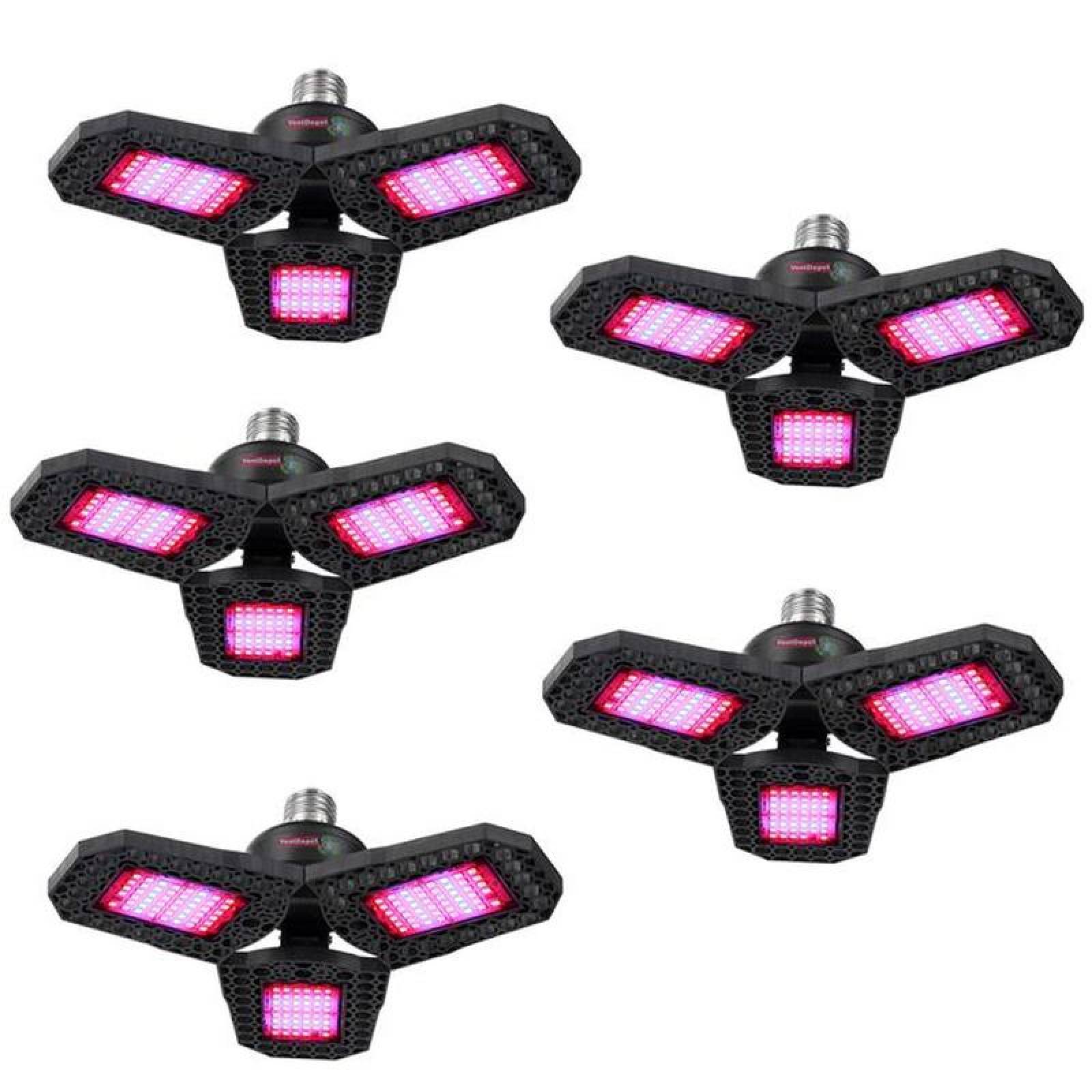 Lamparas UV para Invernadero, MXHYH-005-1, 5Pzas, 110/220V, 126LED, 5000hr, Plástico, Fotosíntesis y Crecimiento de Plantas,, HoneyLight