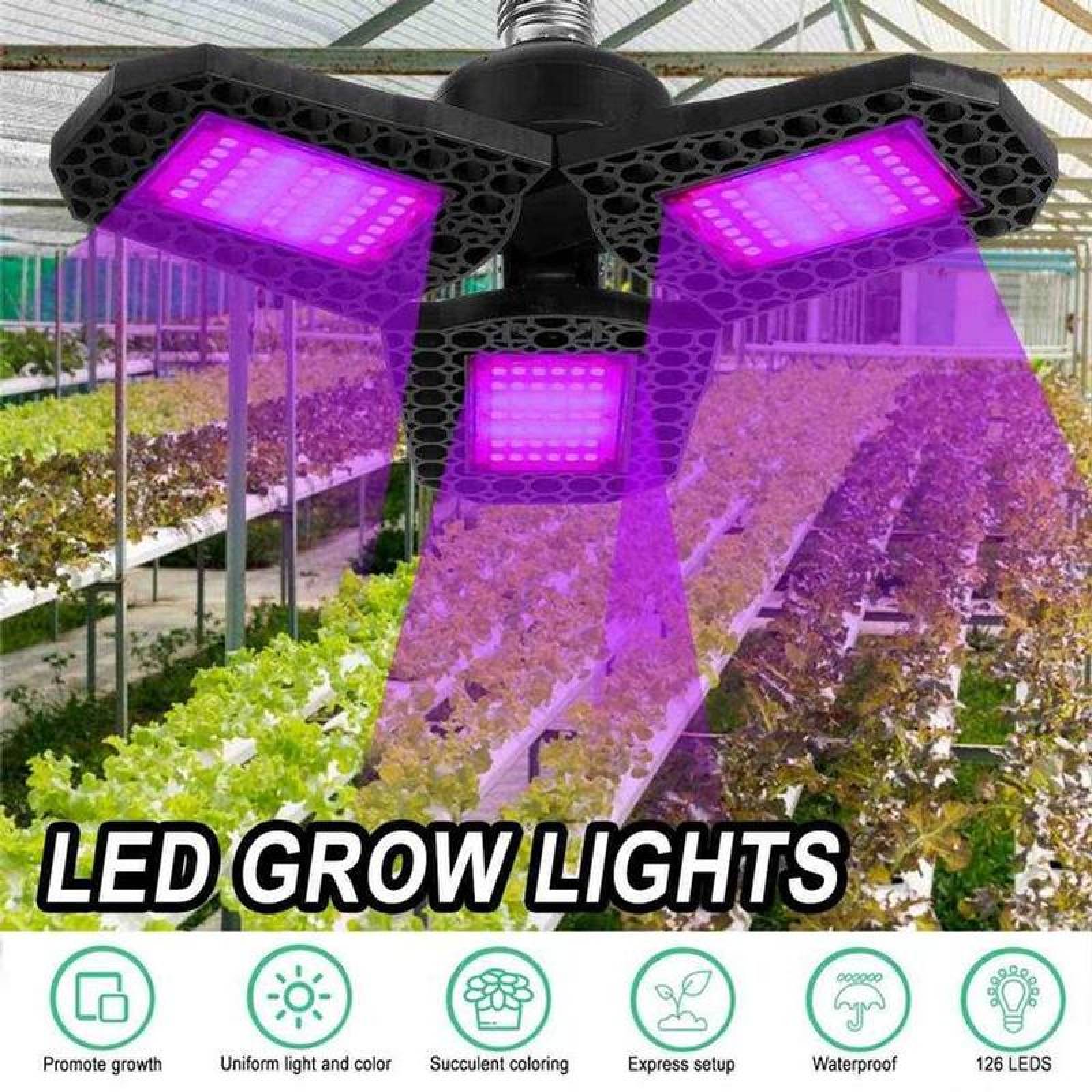 Lamparas UV para Invernadero, MXHYH-005-1, 5Pzas, 110/220V, 126LED, 5000hr, Plástico, Fotosíntesis y Crecimiento de Plantas,, HoneyLight
