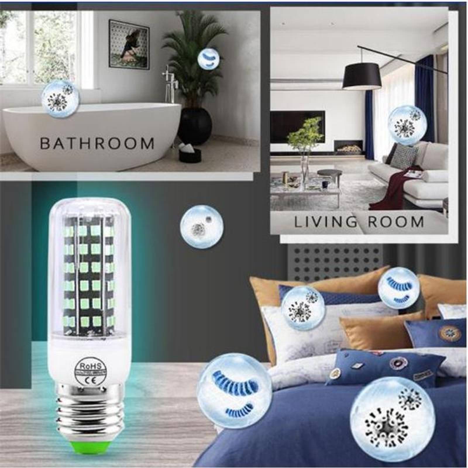Foco Bombillas MataVirus UVC, MXLBB-009, 25 Pzas, 10W, 110V, 112LED, 25000hr, E27, Plástico, Germinicida y/o Bactericida,, CobLight