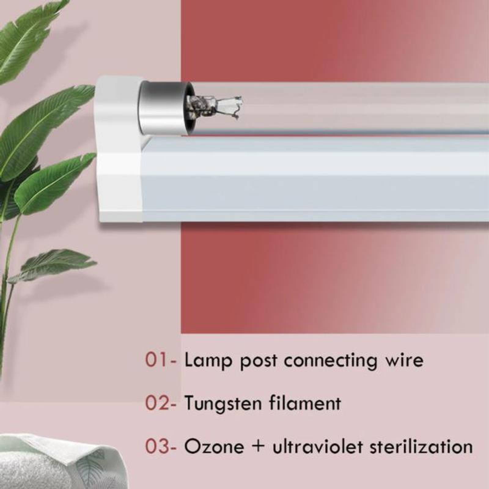 Serie de Lampara UVC Azul, MXTLI-002-6, 2x8W, 110V, 18m² de Sanitización, 2 Lámparas, 1 Puente, 1 Enchufe, Aluminio,, BactLight Pro