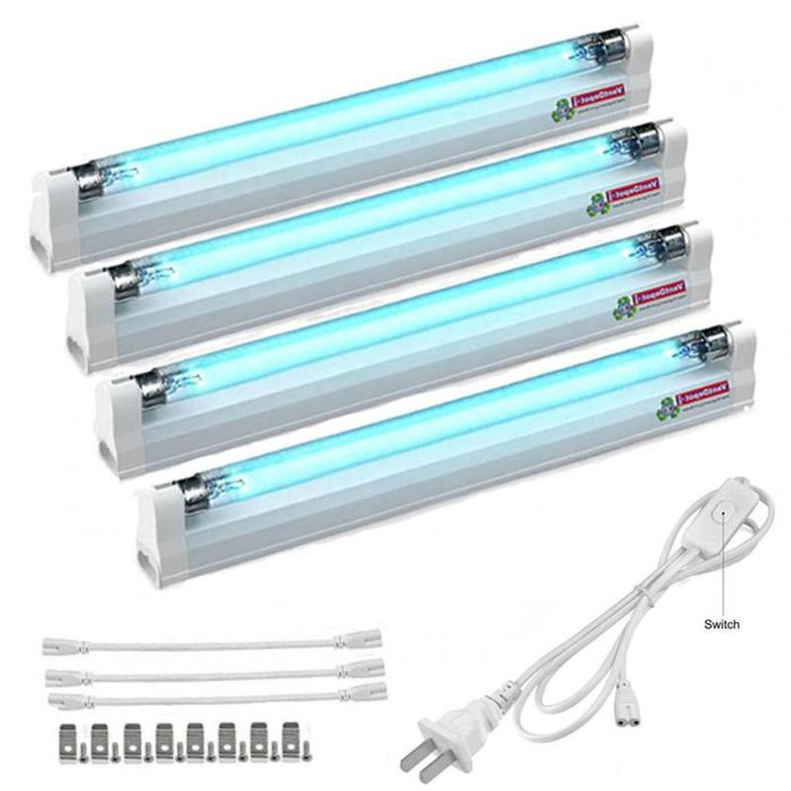 LED UVC para Desinfectar, MXTLI-004-1, 4x8W, 110V, 36m² de Sanitización, 4 Lámparas, 3 Puentes, 1 Enchufe, Aluminio,, BactLight Pro