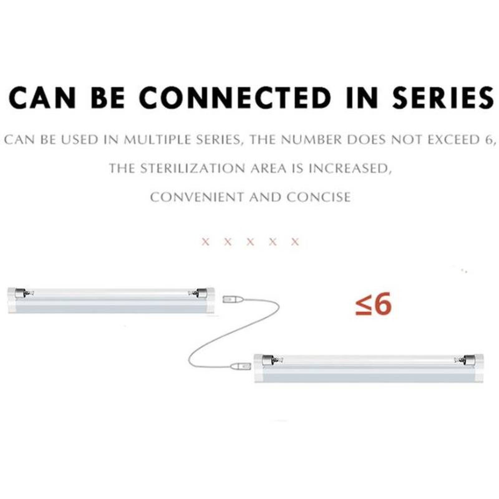 LED UVC para Desinfectar, MXTLI-004-1, 4x8W, 110V, 36m² de Sanitización, 4 Lámparas, 3 Puentes, 1 Enchufe, Aluminio,, BactLight Pro