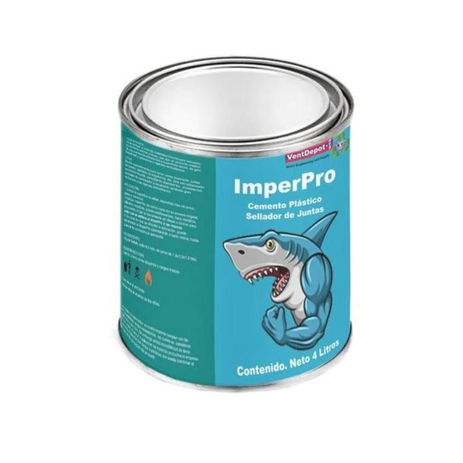 Impermeabilizante Color Negro, MXIPP-001-8, 4L, Sellador Pasta Negro, Rendimiento 3m² x Litro, Solvente, Viscosidad 100000 cps, Secado en 72 Hrs. , ImperPro