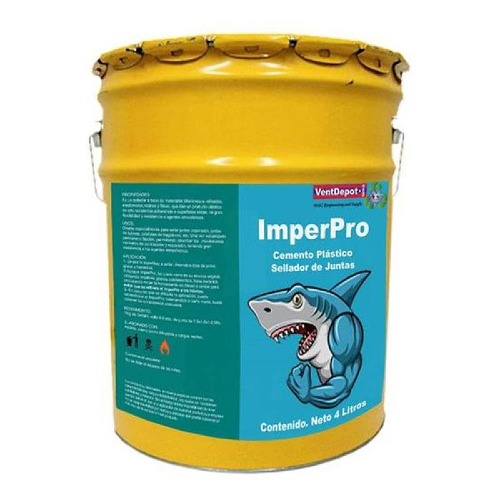 Sellador para Techo de Cemento, MXIPP-002-4, 19L, Sellador Pasta Negro, Rendimiento 3m² x Litro, Solvente, Viscosidad 100000 cps, Secado en 72 Hrs., ImperPro