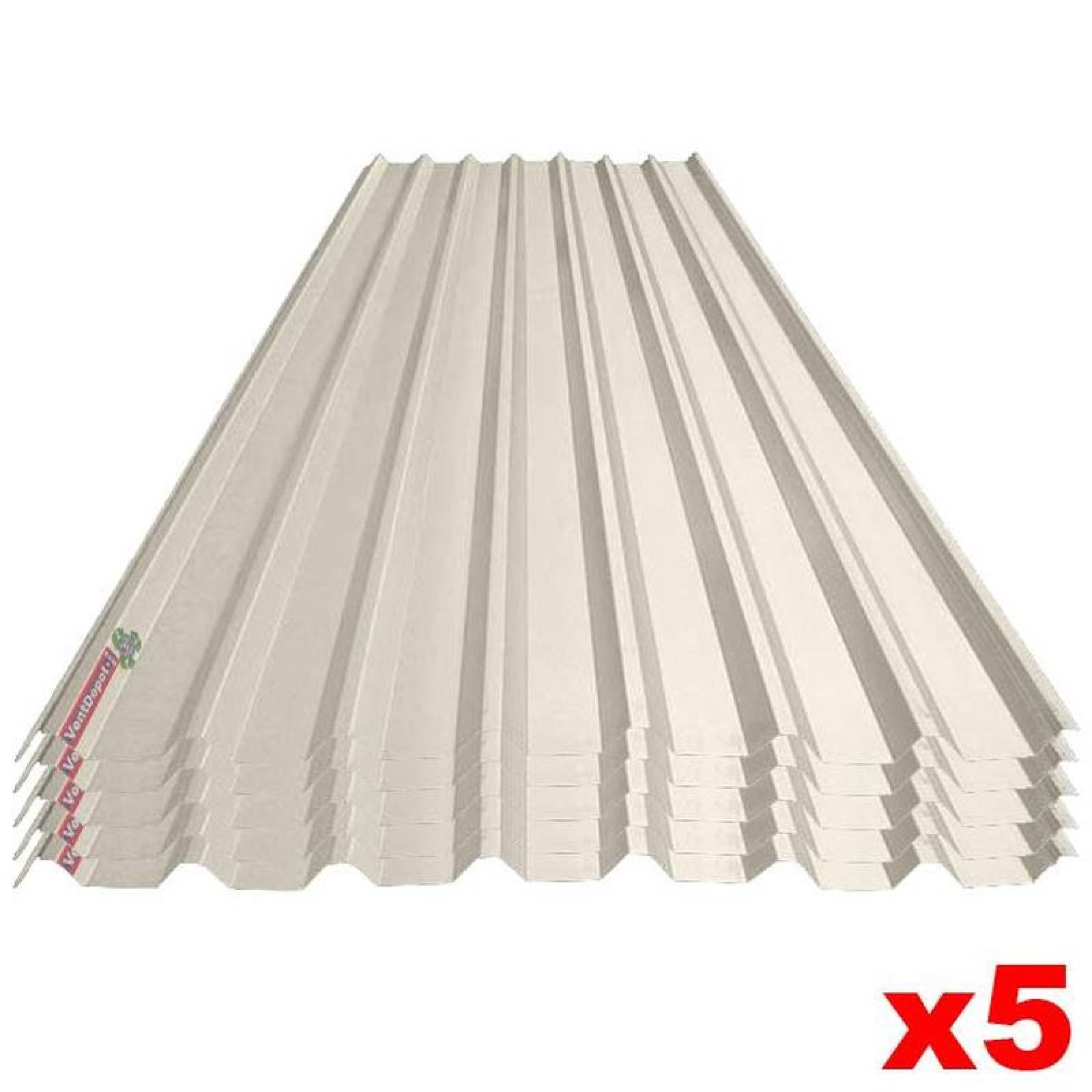 Lamina Traslucida para Tejados, MXRTL-038, 1,01x5,50m, Espesor: 1,2 mm, Perfil R-101, Material: Acrilico, Acabado: Blanco, Peralte 2,4 cm, 5Pzs, ProLight-R-101-T-81-T-18