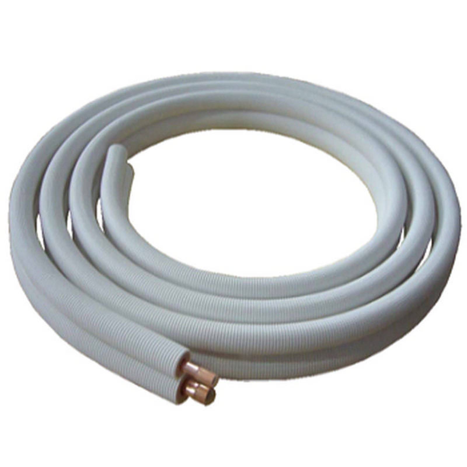Tubo de Cobre para MiniSplit MXCLH-001-25 Ductos de Diámetro 6,35mm y Diámetro 15,88mm 5m largo con Aislamiento Térmico CoolerHeat