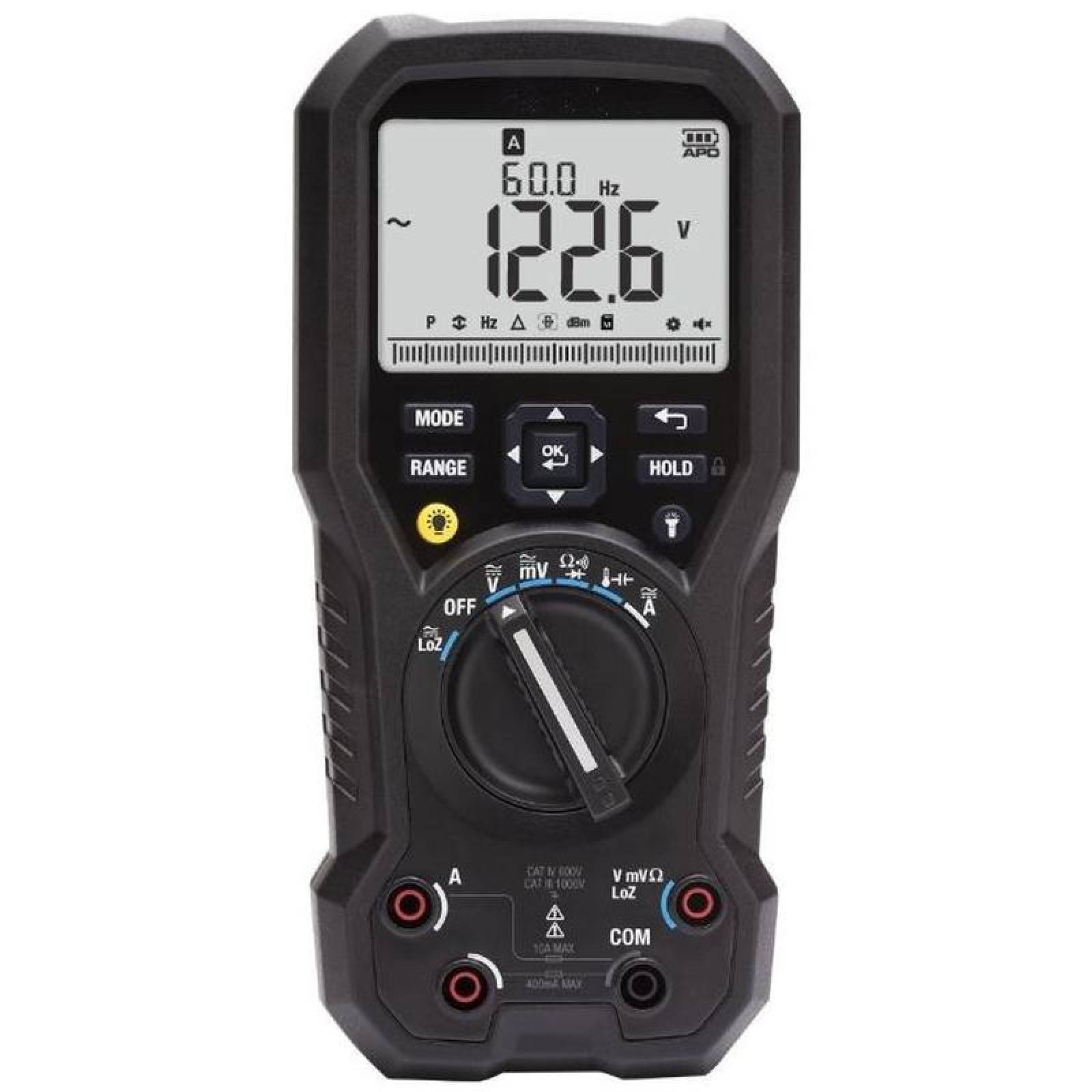 Multímetro para Trabajo Sencillo MXDIM-002-7 Voltaje 1000,0V CACC Corriente 10,000 CACC Capacitancia 40,00 mF -200 a 1200 C, DigiMeter