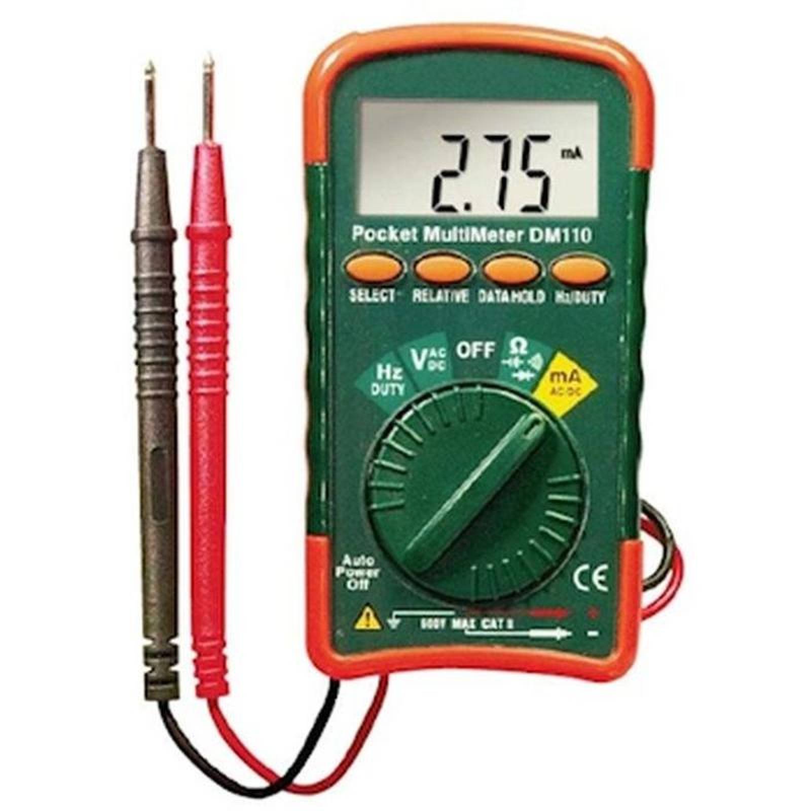 Polimetro Funcion Relativa MXMKT-001-19 4,000 Cuentas 500V 400mA 5Hz a 10MHz 100F MiniPocket