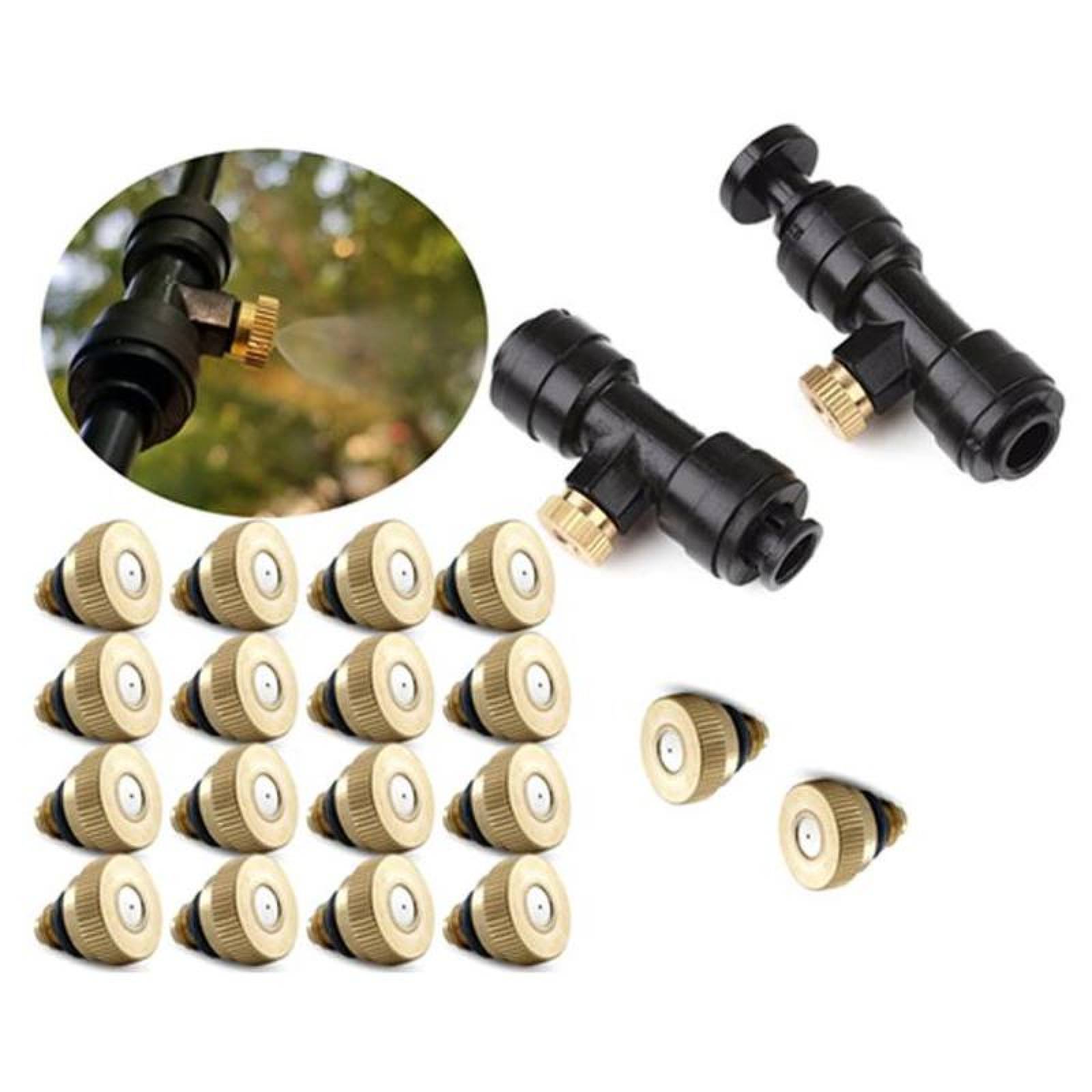 Bolsa de Boquillas de Latón MXLFG-043 50 pzs Orificio 0,3mm 5,2LPM 30-300 PSI Interior Acero inoxidable Exterior Laton Niebla Fina UNC10-24 Hilo, NozzFog