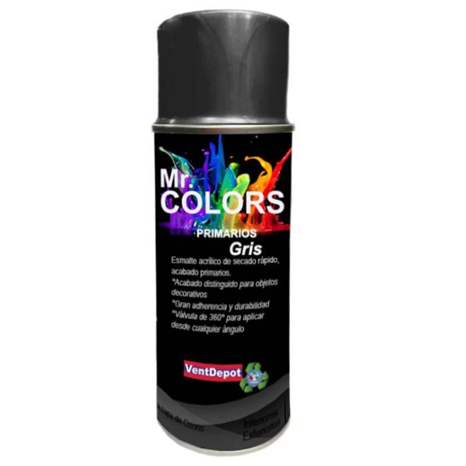 Aerosol Pintura Colores Mate MXFIS-001-11 Gris Primario Temp, Max, 60C 400ml Interiores y Exteriores Válvula 360 Secado Rapido, AeroPrime