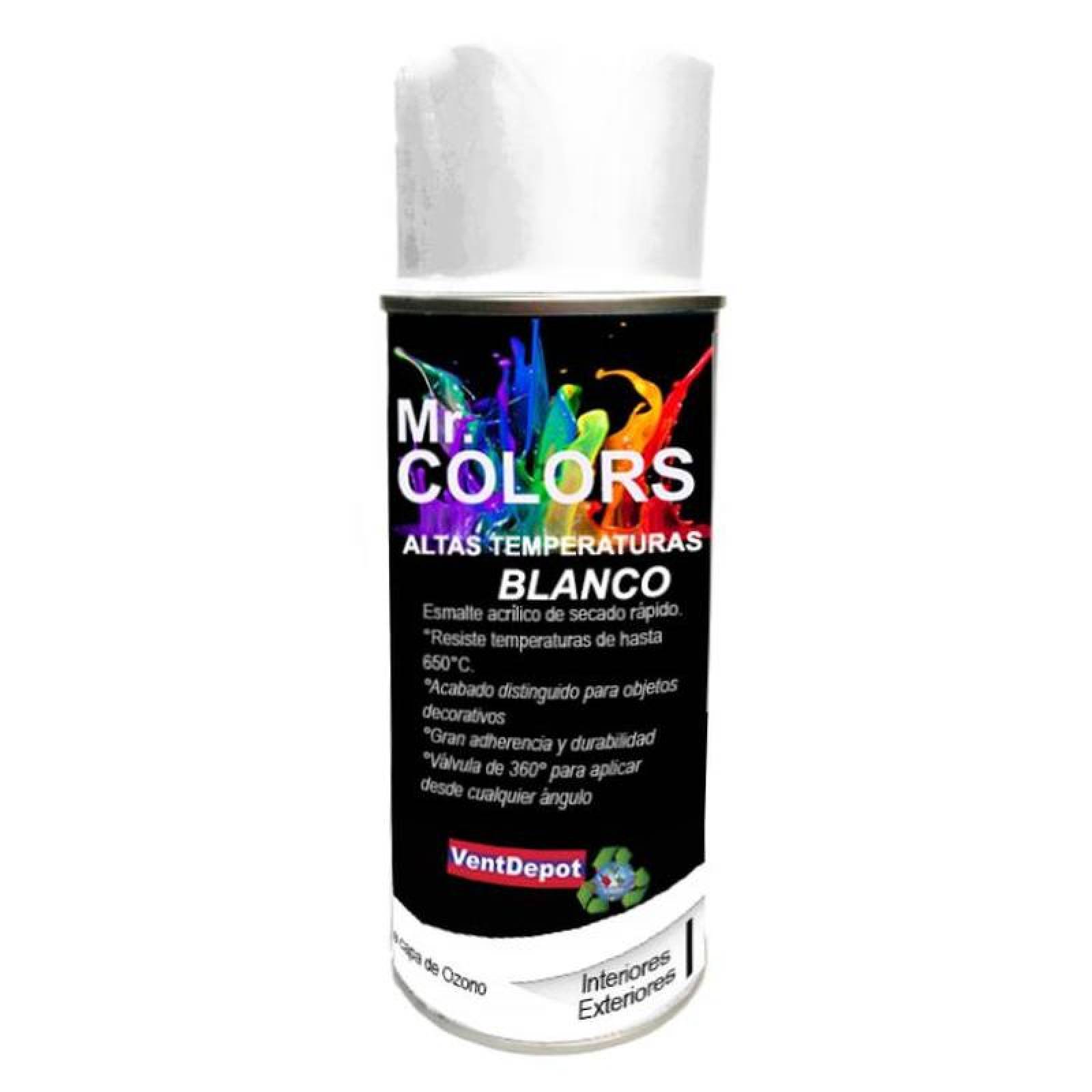 Pintura Para Hornos MXTIP-003-7 Blanco Alta Temperatura Temp, Max, 650C 400ml Interiores y Exteriores Válvula 360 Secado Rápido, HighTemp