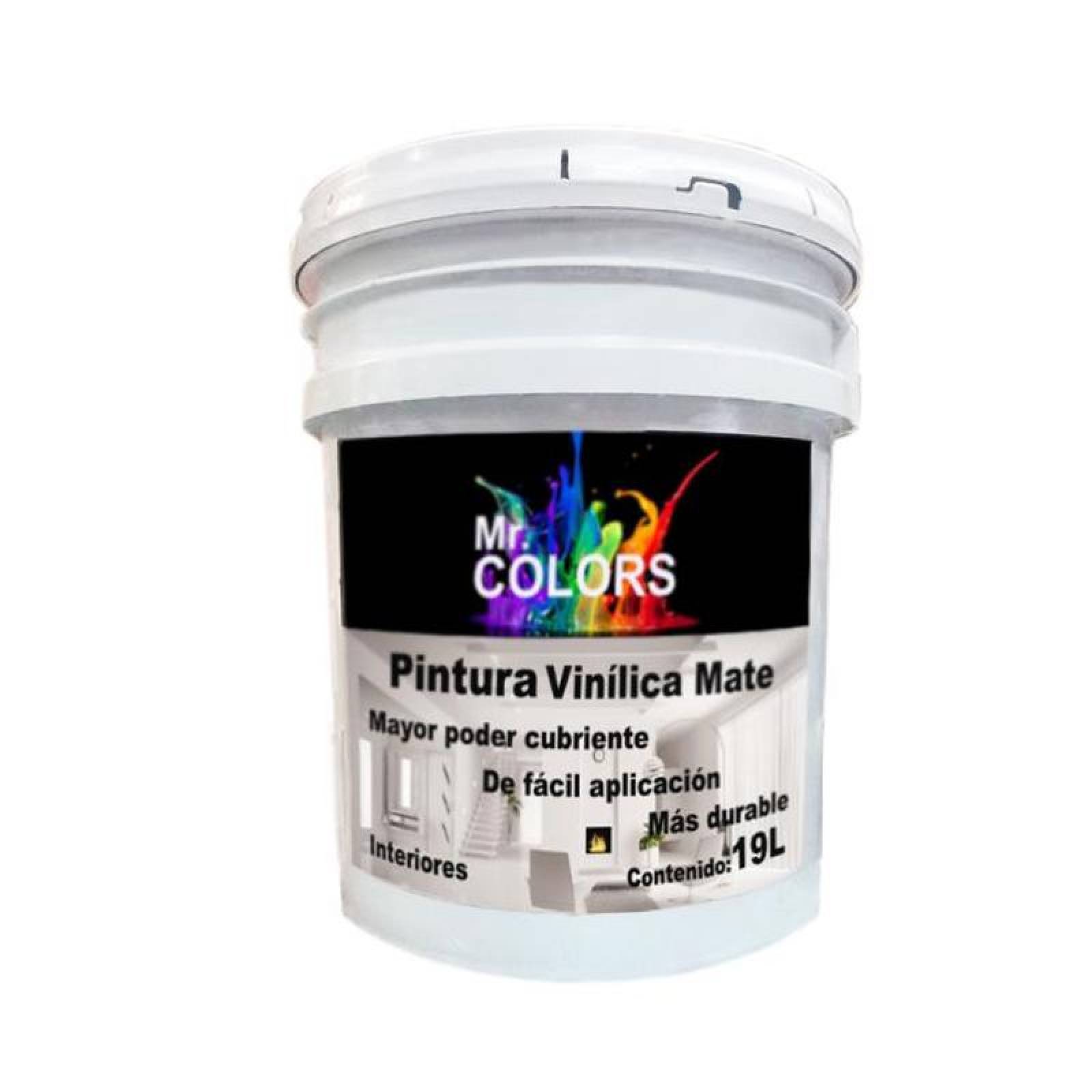 Bote de Pintura Vinílica de 19L, MXNYL-001-8, 19L, Pintura Vinílica Mate, Interiores, Secado 45 min, Color Blanco, , VinylPaint