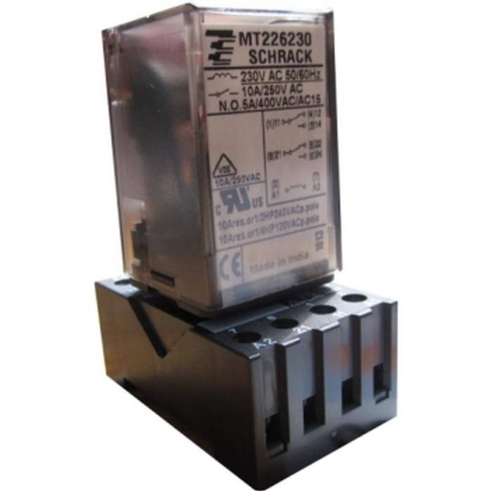  Relevador para Motores Electricos, MXCRE-003-2, Relevador c/Base, 24 VDC a 60 Hz, 10A @ 250VAC, c/sobremando manual, CoilRelays