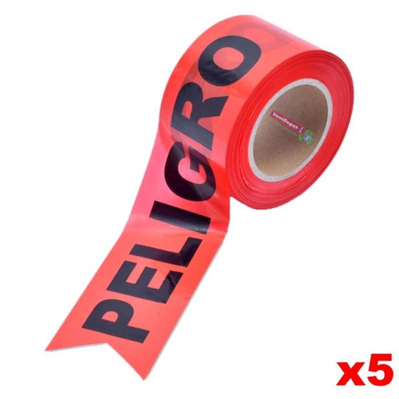 Rollo de Cinta Amarillo Precaucion MXWNN-005-3 Ancho 3" Metros x Rollo 305m Leyenda Peligro Color Rojo 5pzs, WarningTape